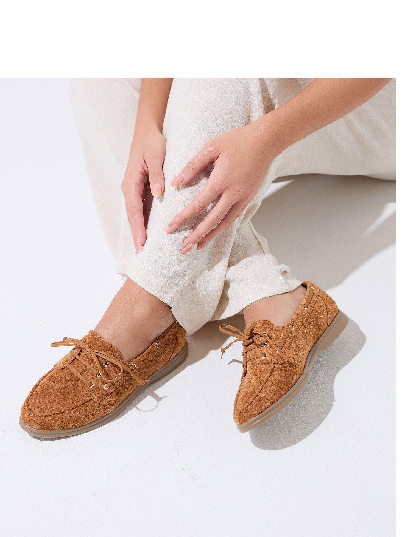 Image 1 of 4 of Yours Extra Wide Fit Flexi Boat Shoes - Brown