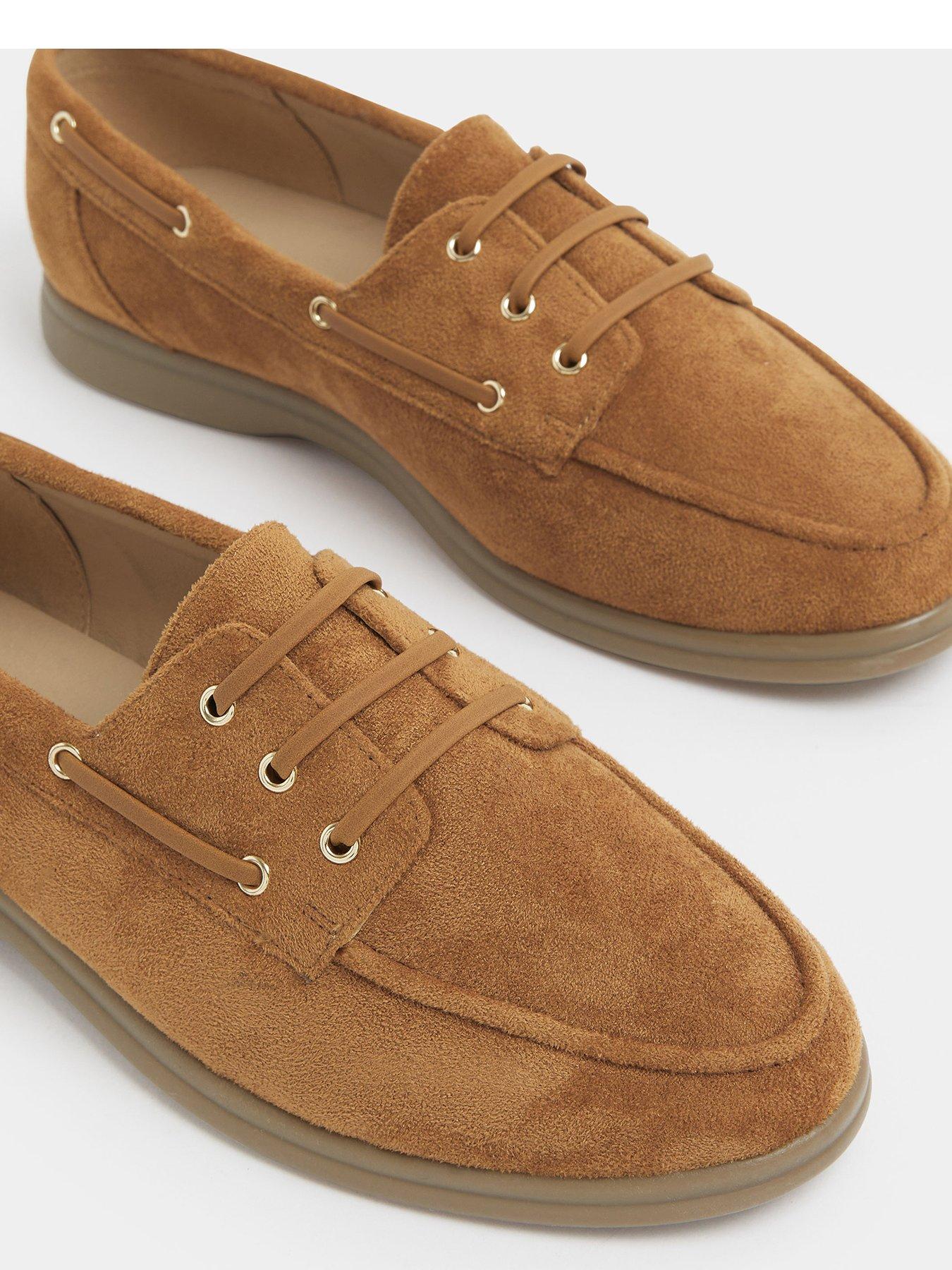 Image 4 of 4 of Yours Extra Wide Fit Flexi Boat Shoes - Brown