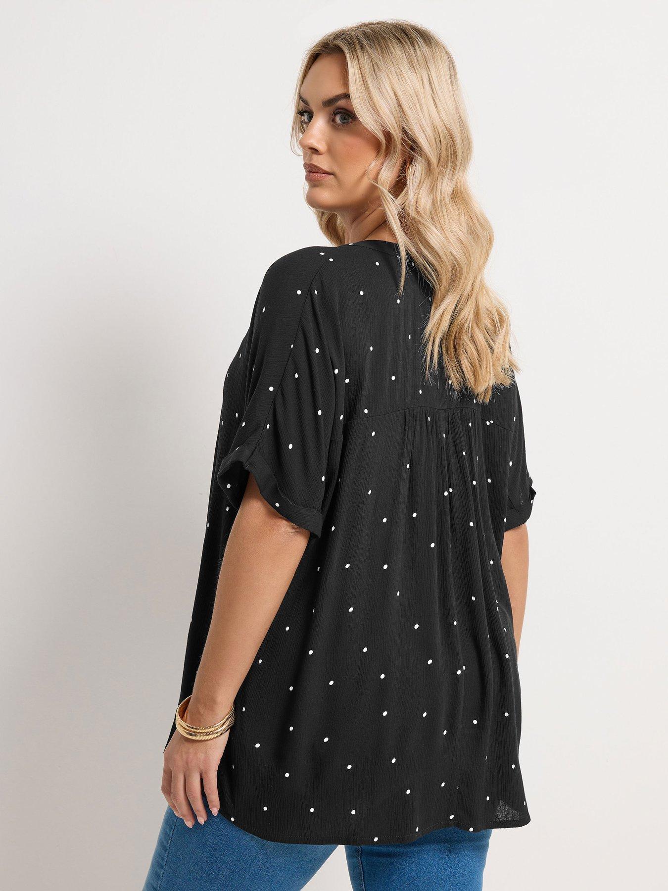 Image 2 of 5 of Yours Curve Gypsy Printed Crinkle Notchneck Top