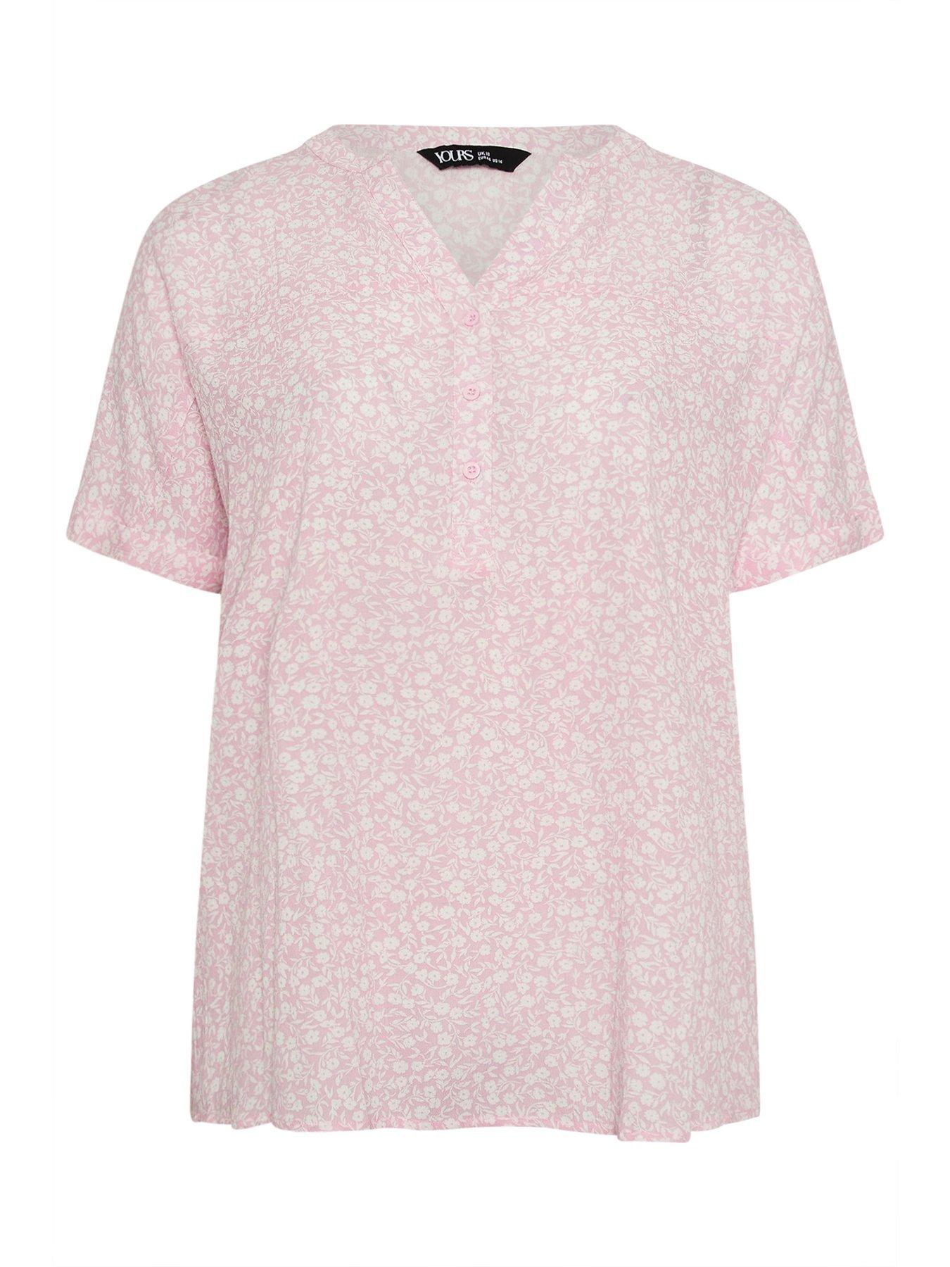 Image 6 of 6 of Yours Curve Gypsy Printed Crinkle Notchneck Top