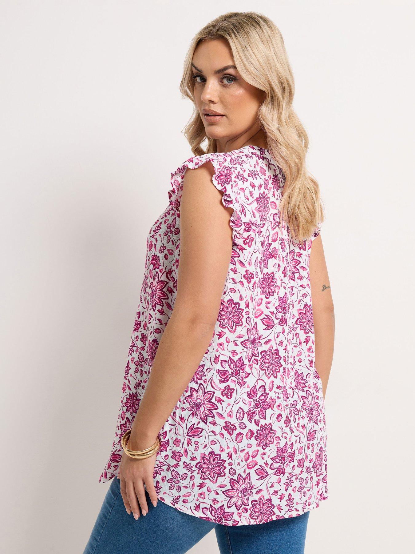 Image 2 of 5 of Yours Curve Sleeveless Pintuck Blouse