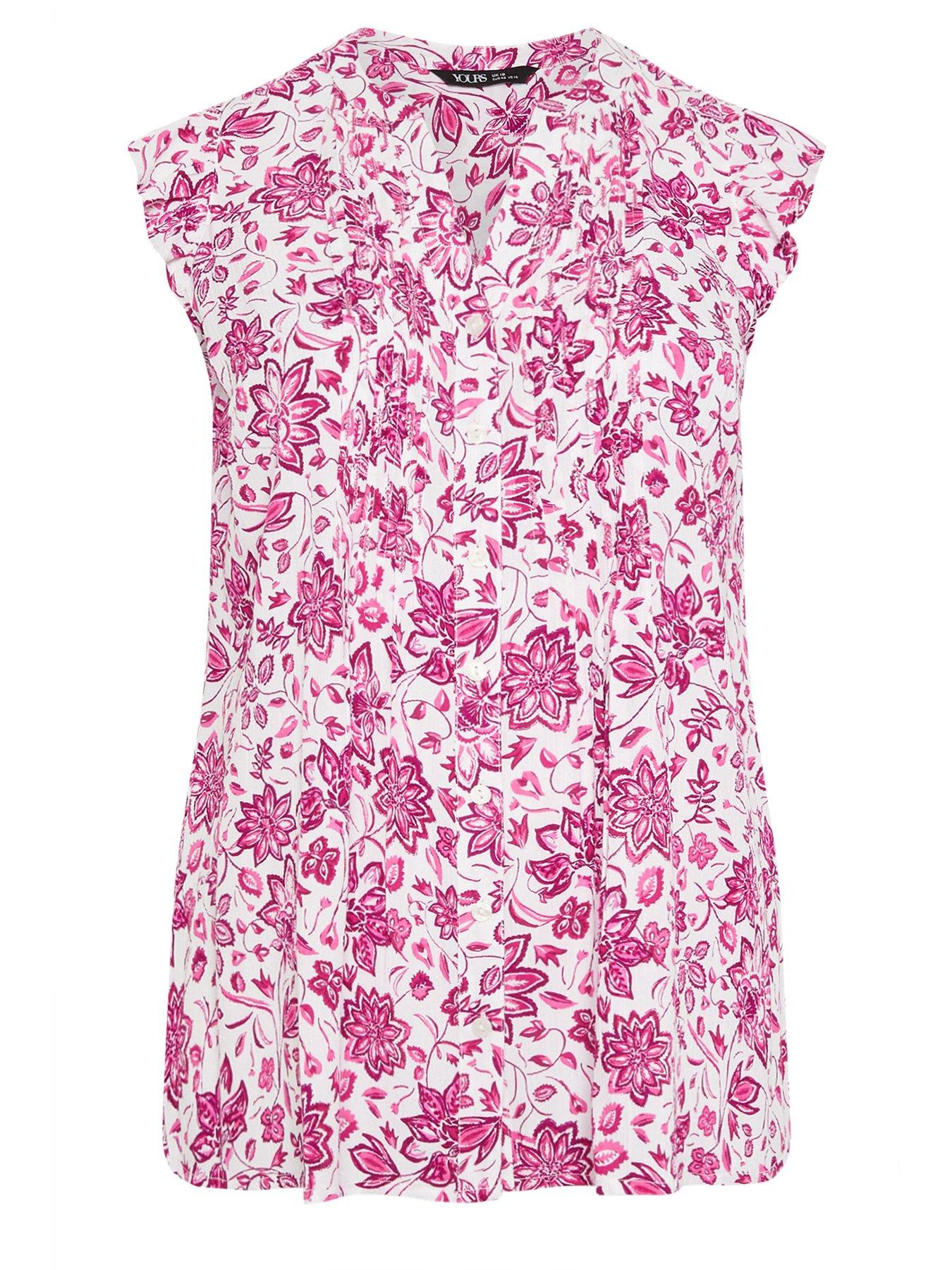 Image 5 of 5 of Yours Curve Sleeveless Pintuck Blouse