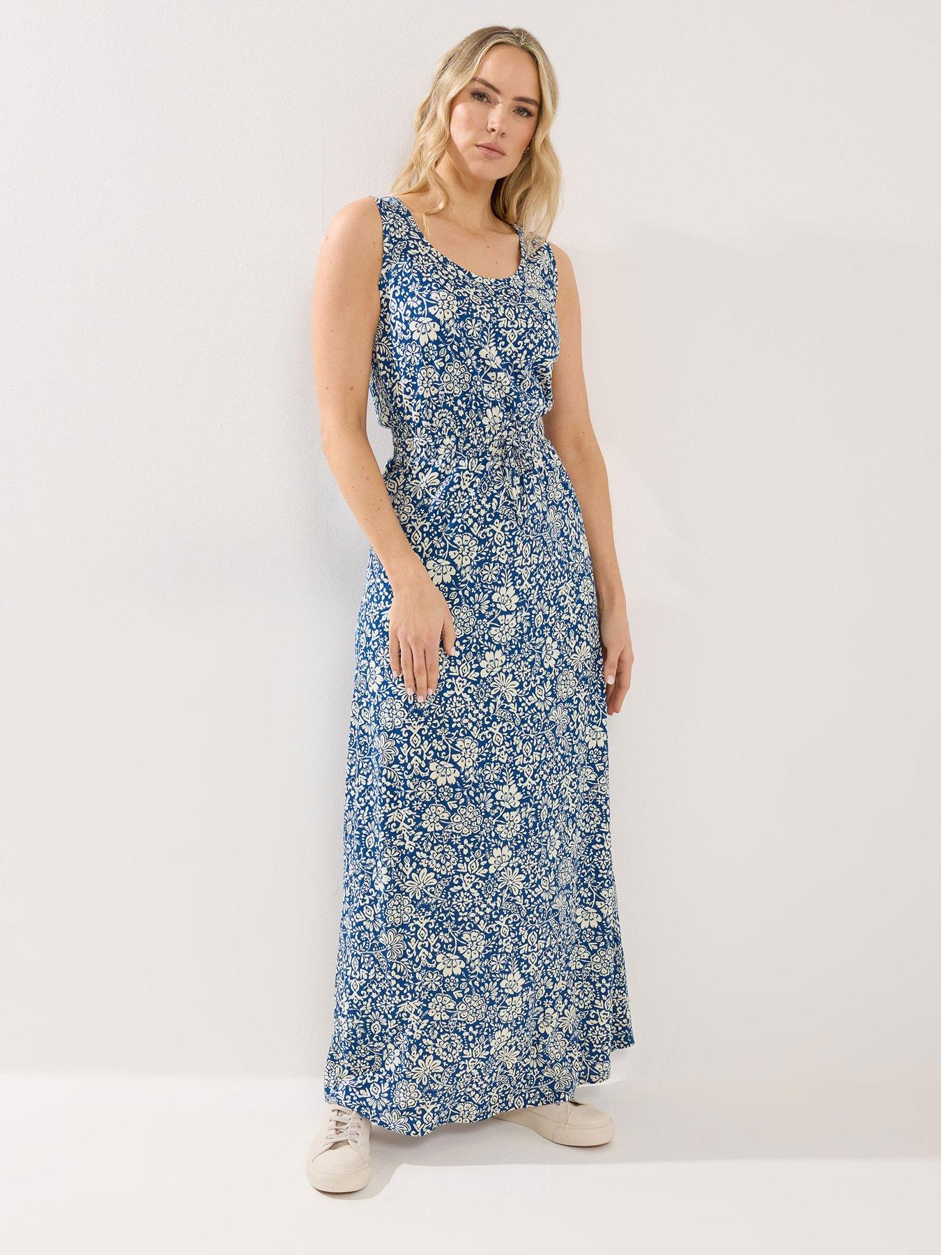princess polly baby blue dress Women's Denim Shirt Dress Embroidered Casual Dresses Maxi Dress Blue main image 0