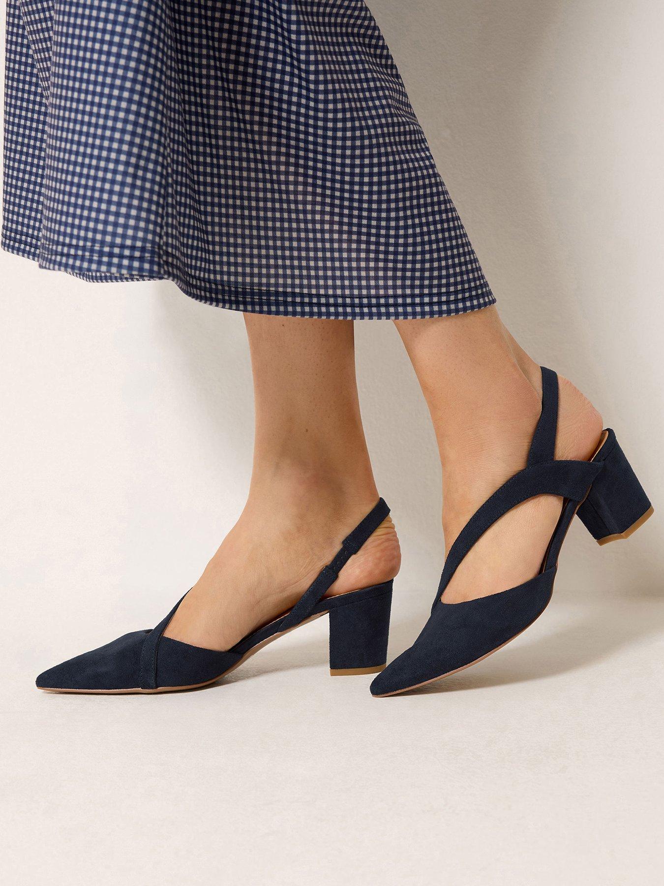 Long Tall Sally Asymmetric Block Heel - Blue