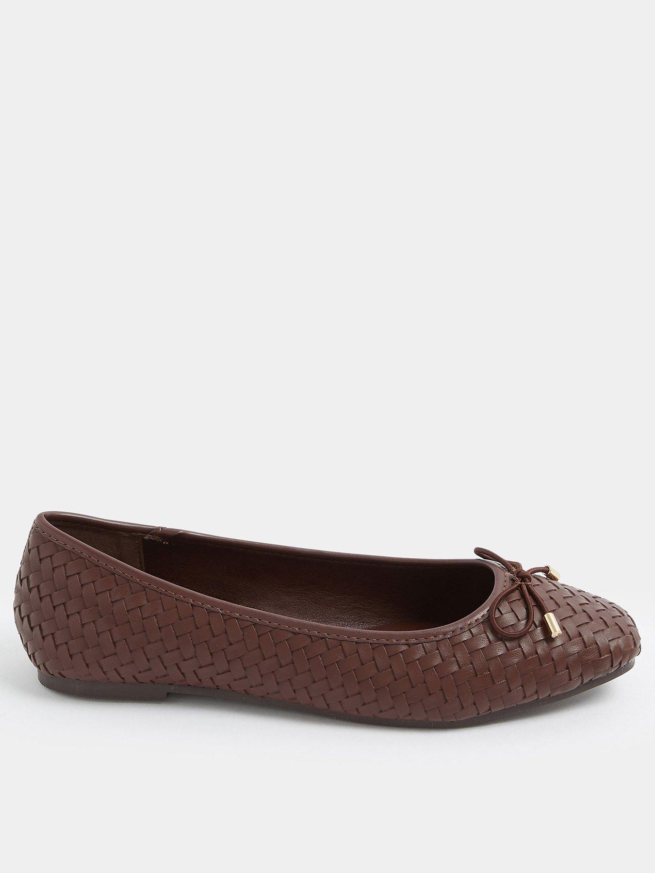 Long Tall Sally Woven Ballet Shoes - Brown