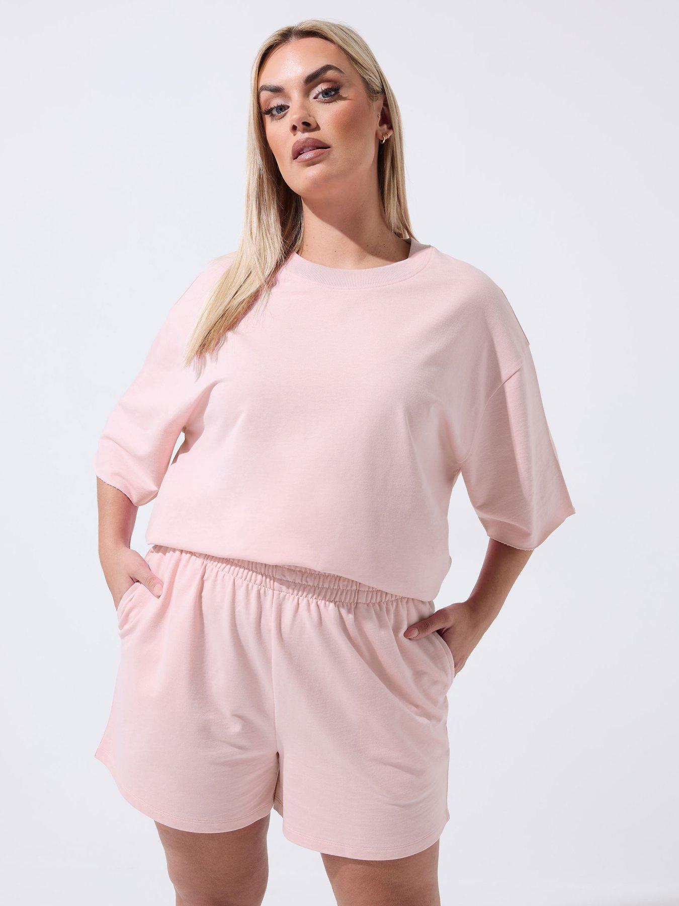 Yours Curve Loopback Shorts - Pink
