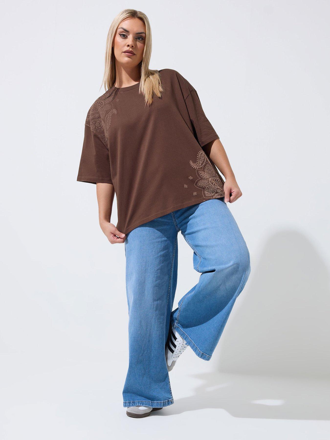 Image 3 of 5 of Yours Curve Floral Print T-shirt