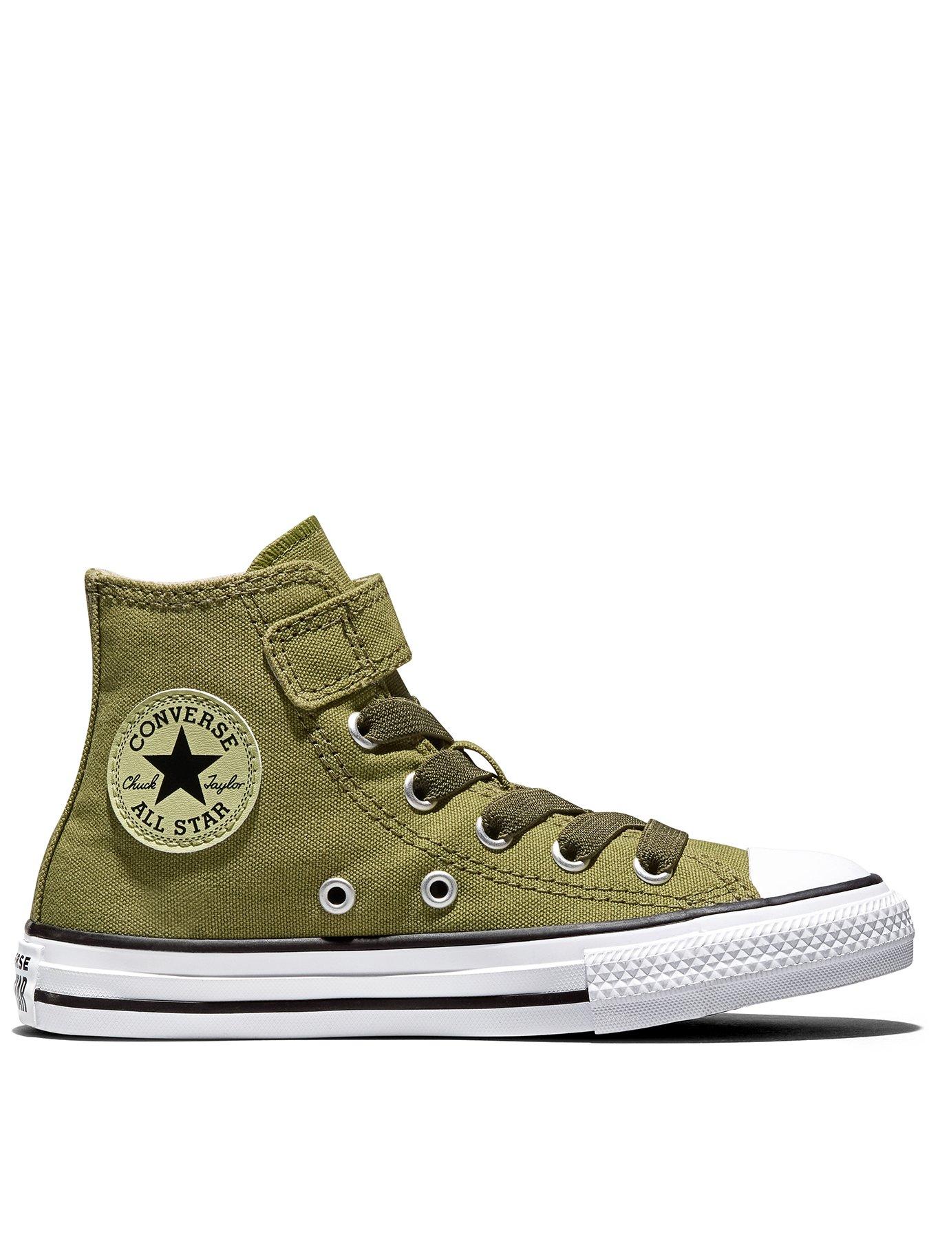 Converse Kids Chuck Taylor All Star 1V High Top, Green, Size 10.5 Younger