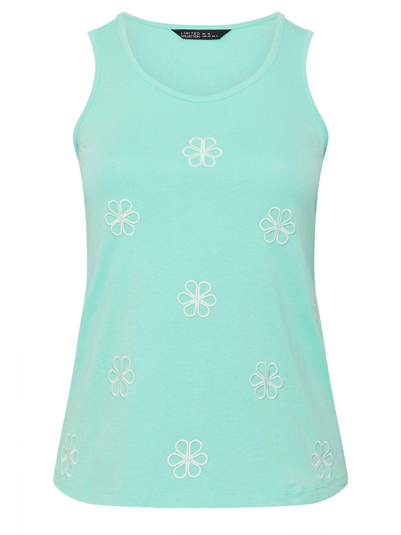 Image 5 of 5 of Yours Curve Embroidered Floral Vest - Blue