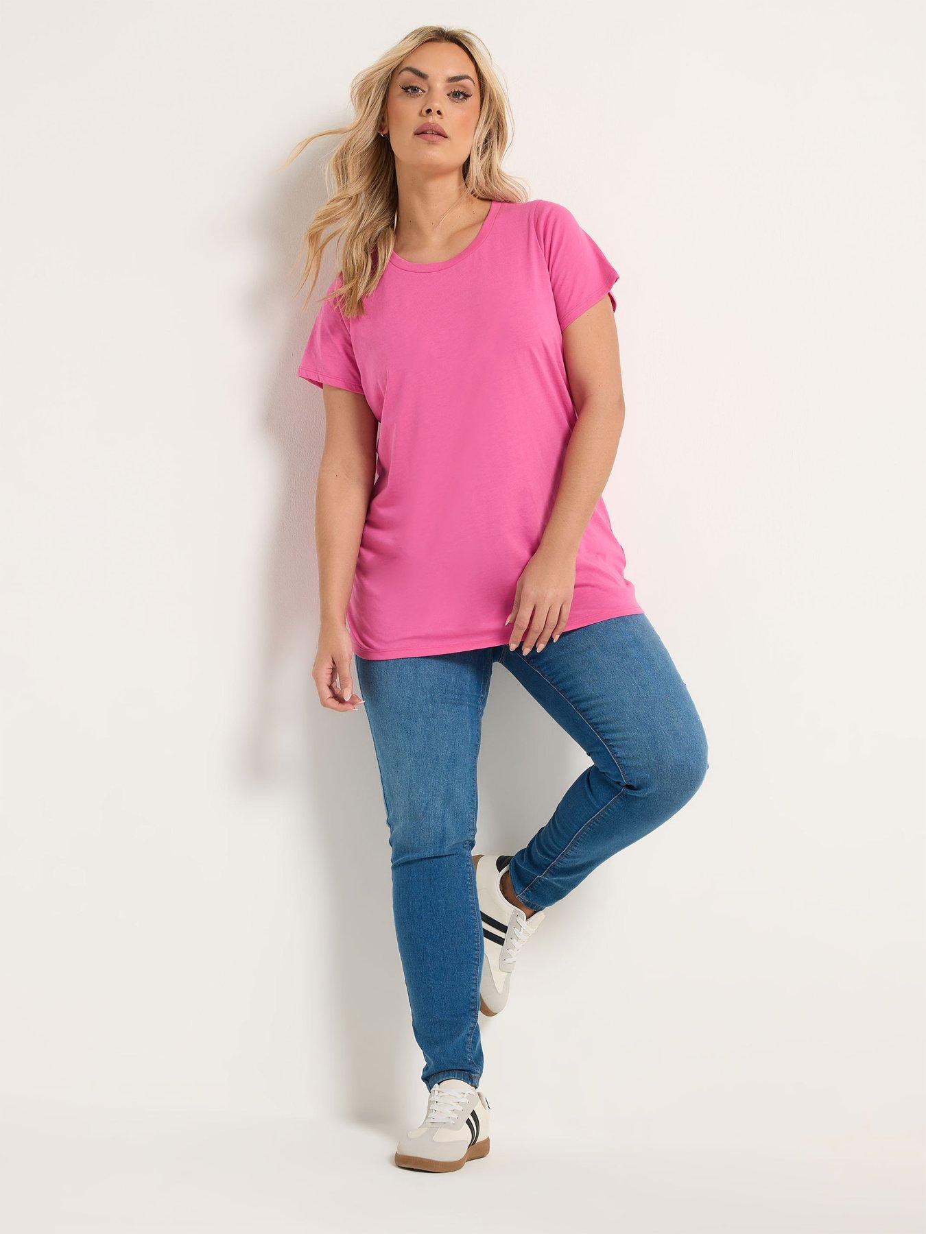 Image 3 of 5 of Yours Curve 3 Pack Short Sleeve Basic T-shirts