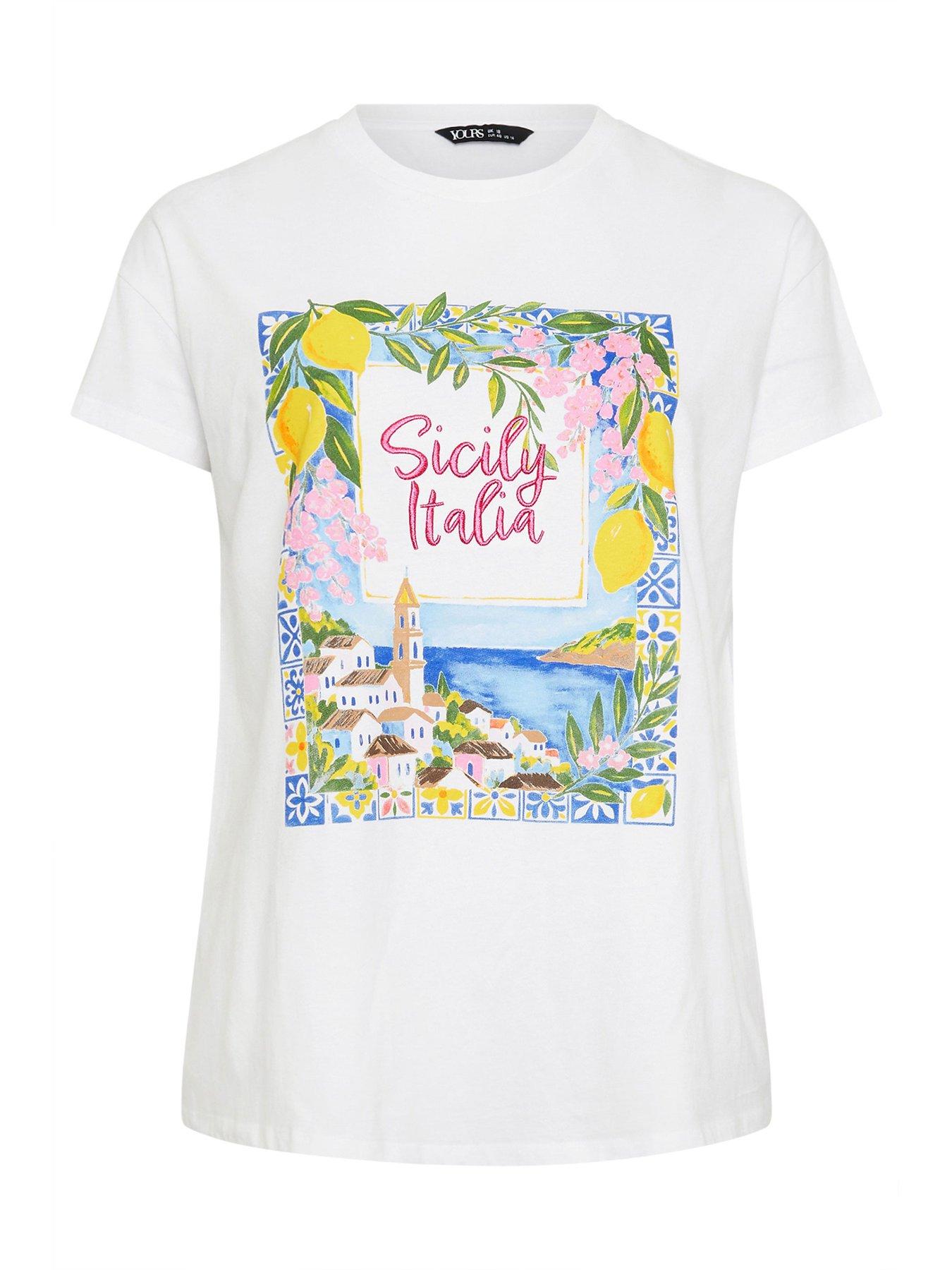 Image 5 of 5 of Yours Curve Placement Core T-Shirt - White