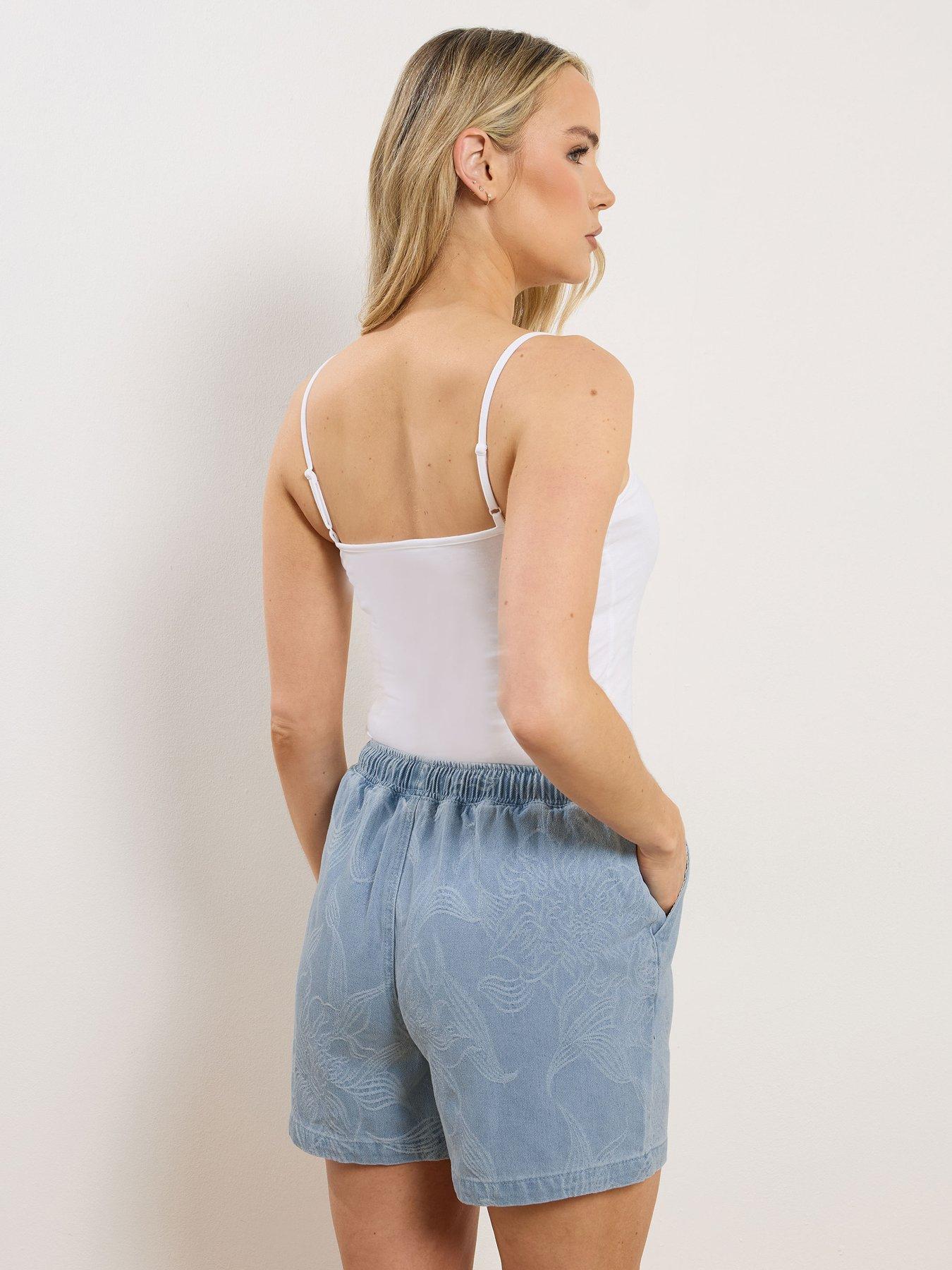 Image 2 of 4 of Long Tall Sally Tall Premium Denim Jacquard Shorts