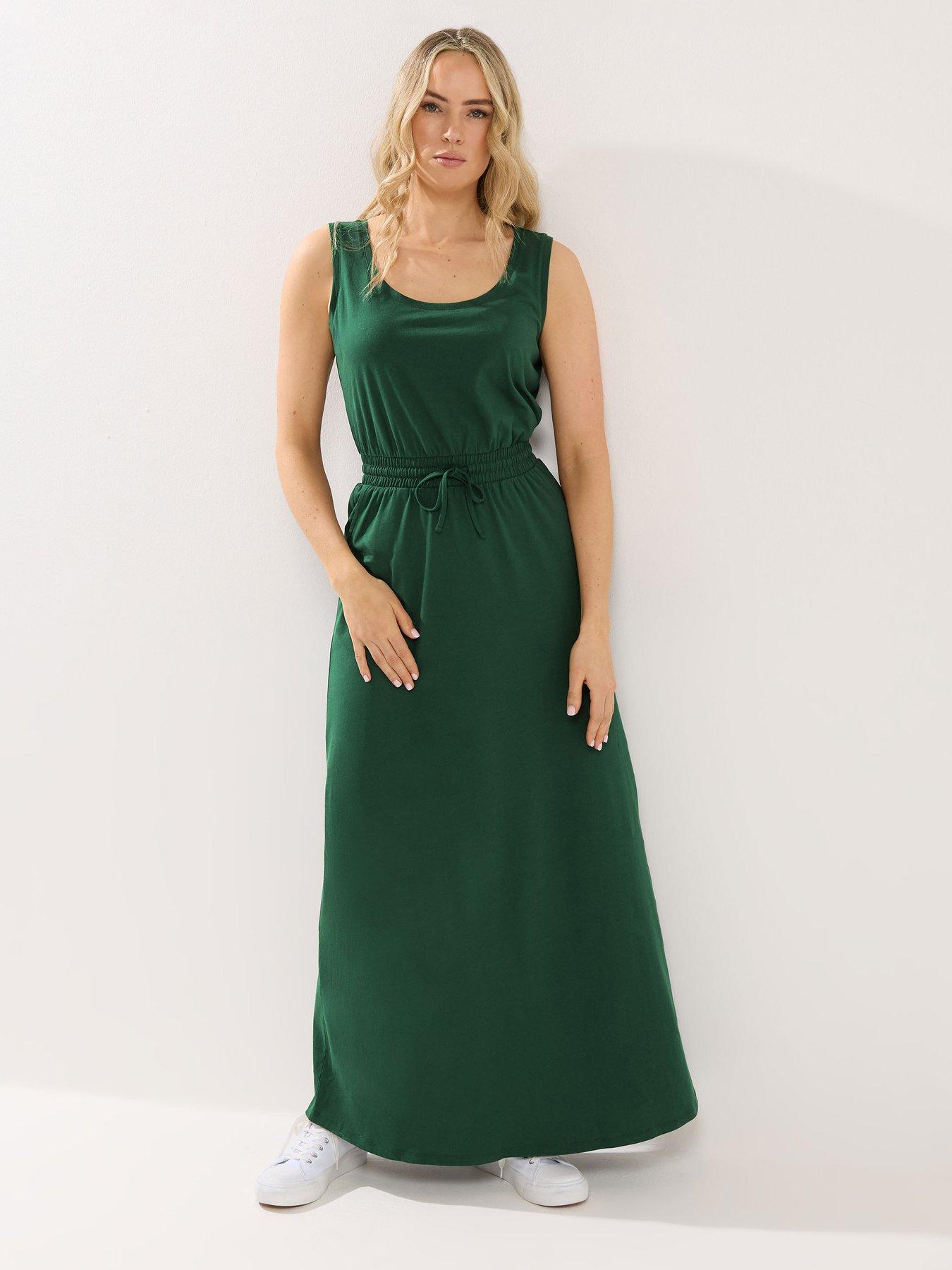Long Tall Sally Sleeveless Tie Waist Maxi Dress - Green