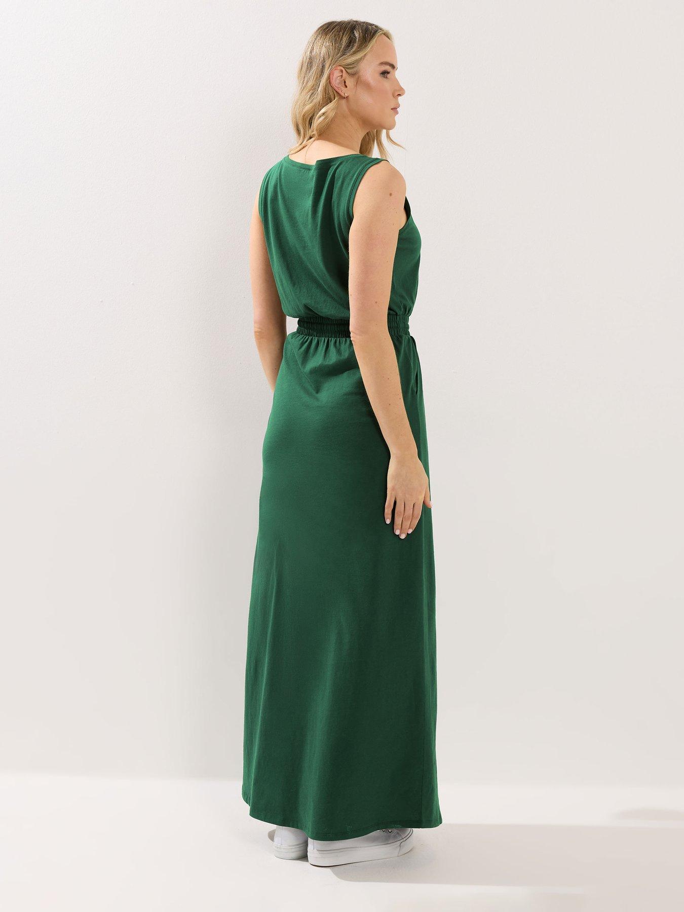 Long Tall Sally Sleeveless Tie Waist Maxi Dress - Green | Very