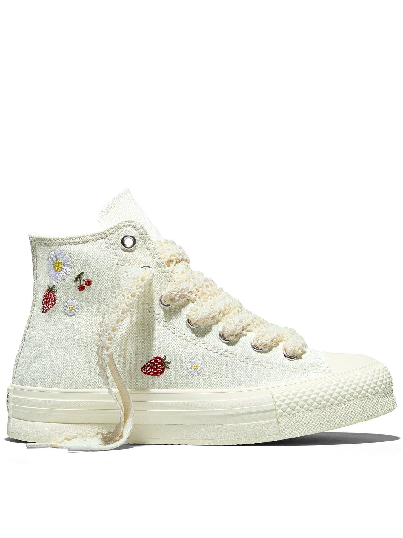 Converse Kids Chuck Taylor All Star Eva Lift High Top, Cream, Size 5.5 Older