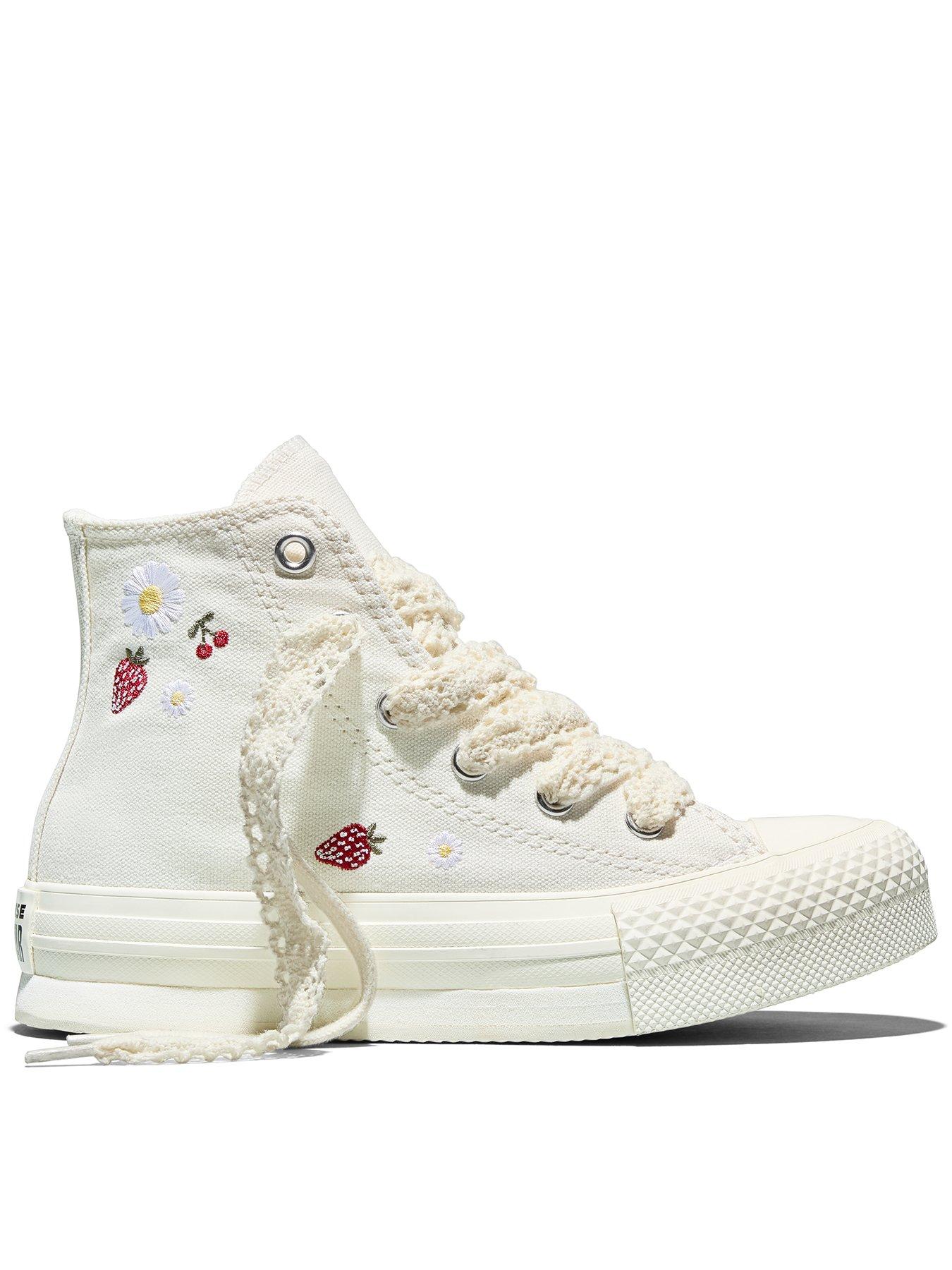 Converse Kids Chuck Taylor All Star Eva Lift High Top, Cream, Size 12 Younger