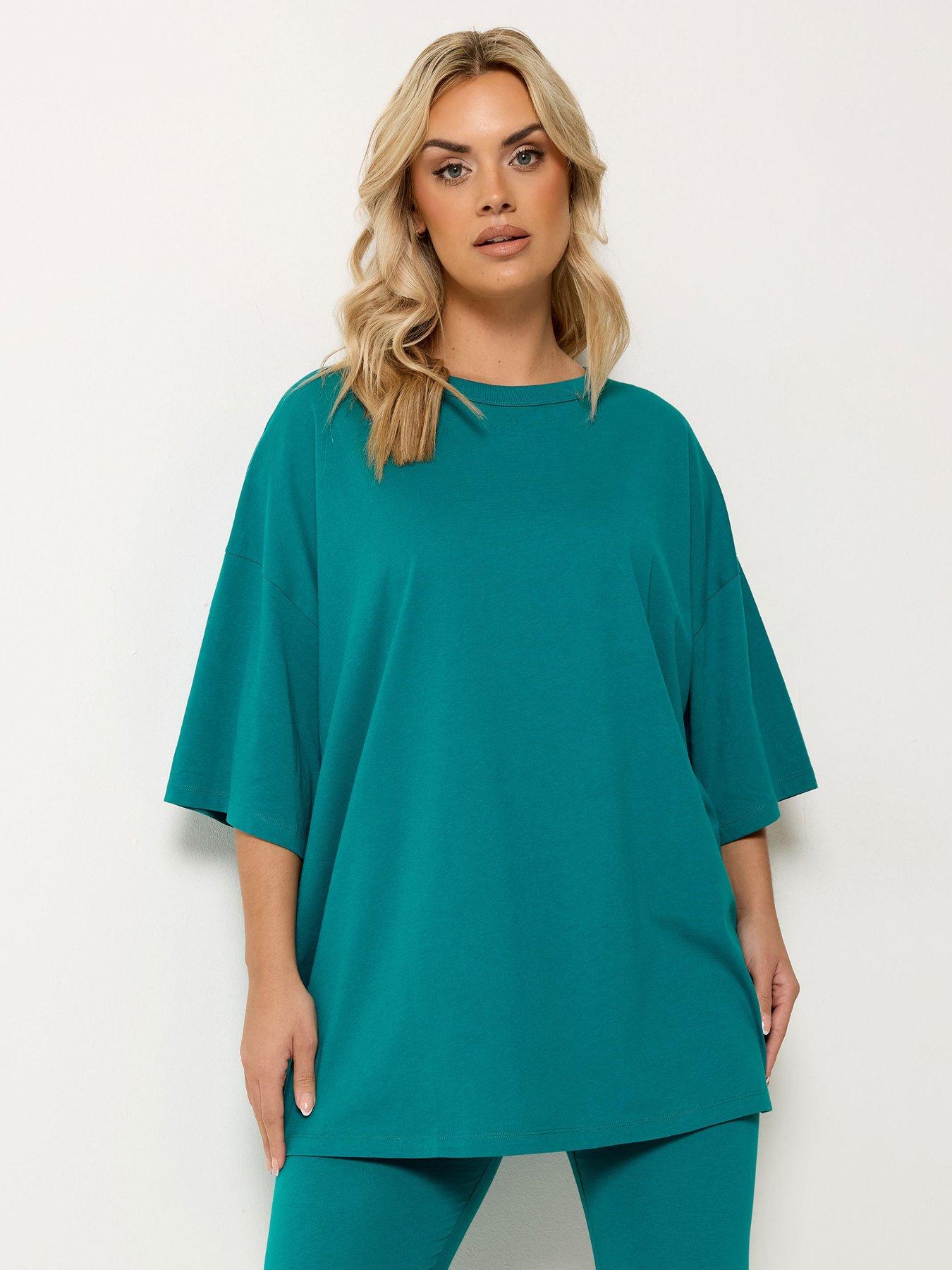 Yours Curve Boxy T-Shirt - Blue