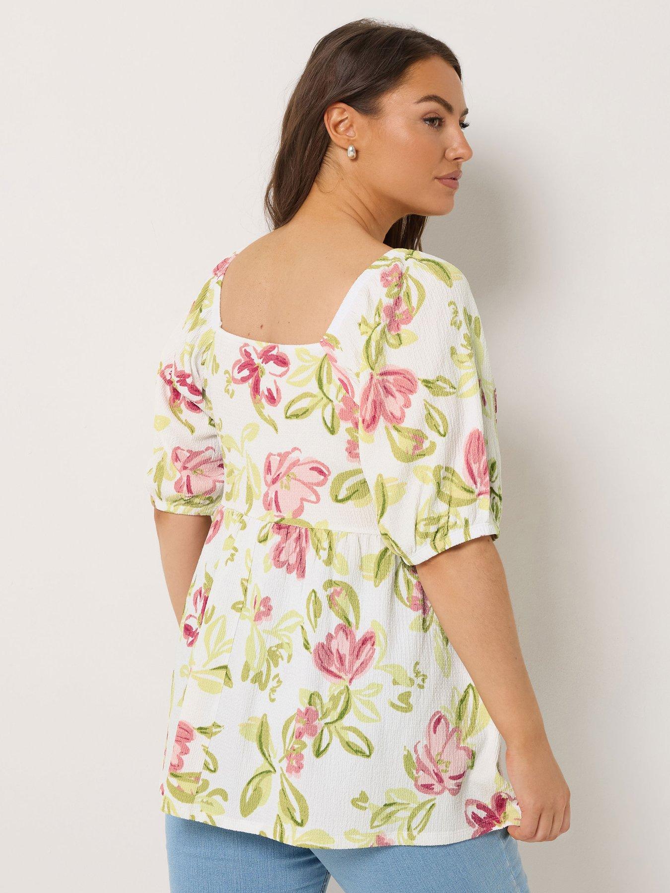 Image 2 of 6 of Yours Curve Square Neck Peplum Top