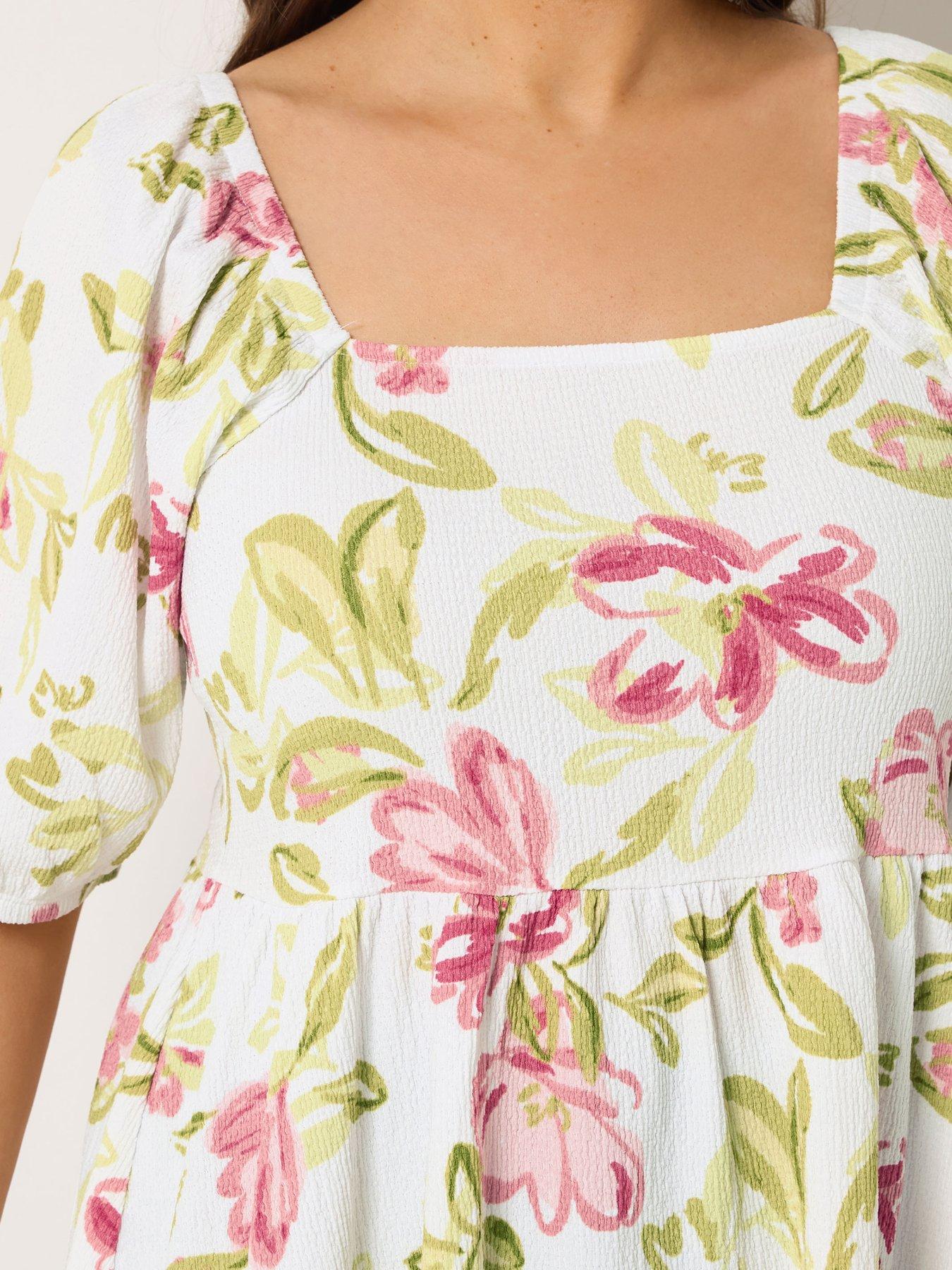 Image 5 of 6 of Yours Curve Square Neck Peplum Top