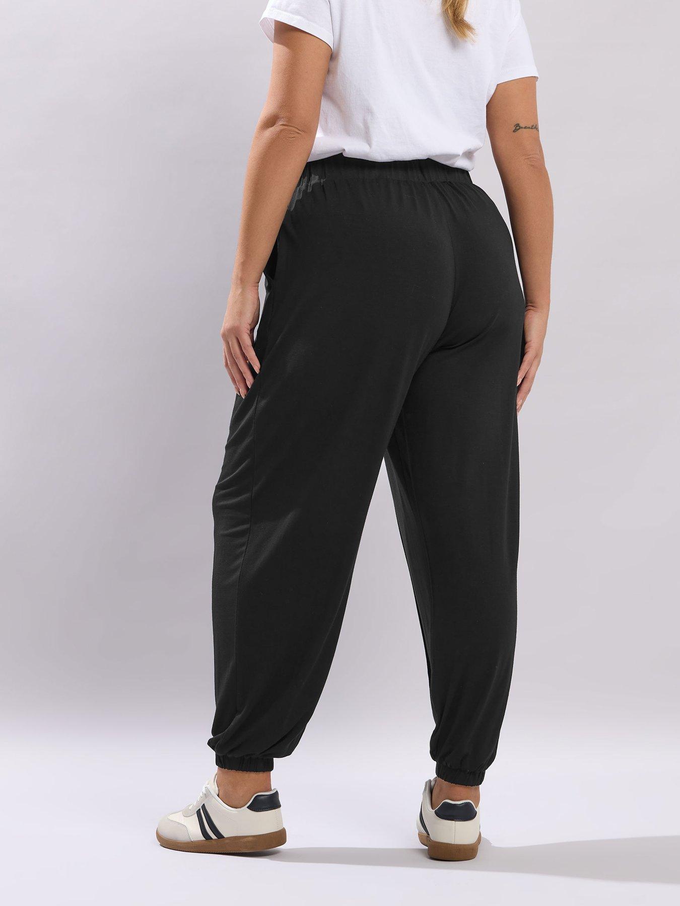 Image 2 of 5 of Yours Curve New Style Harem Joggers - Black