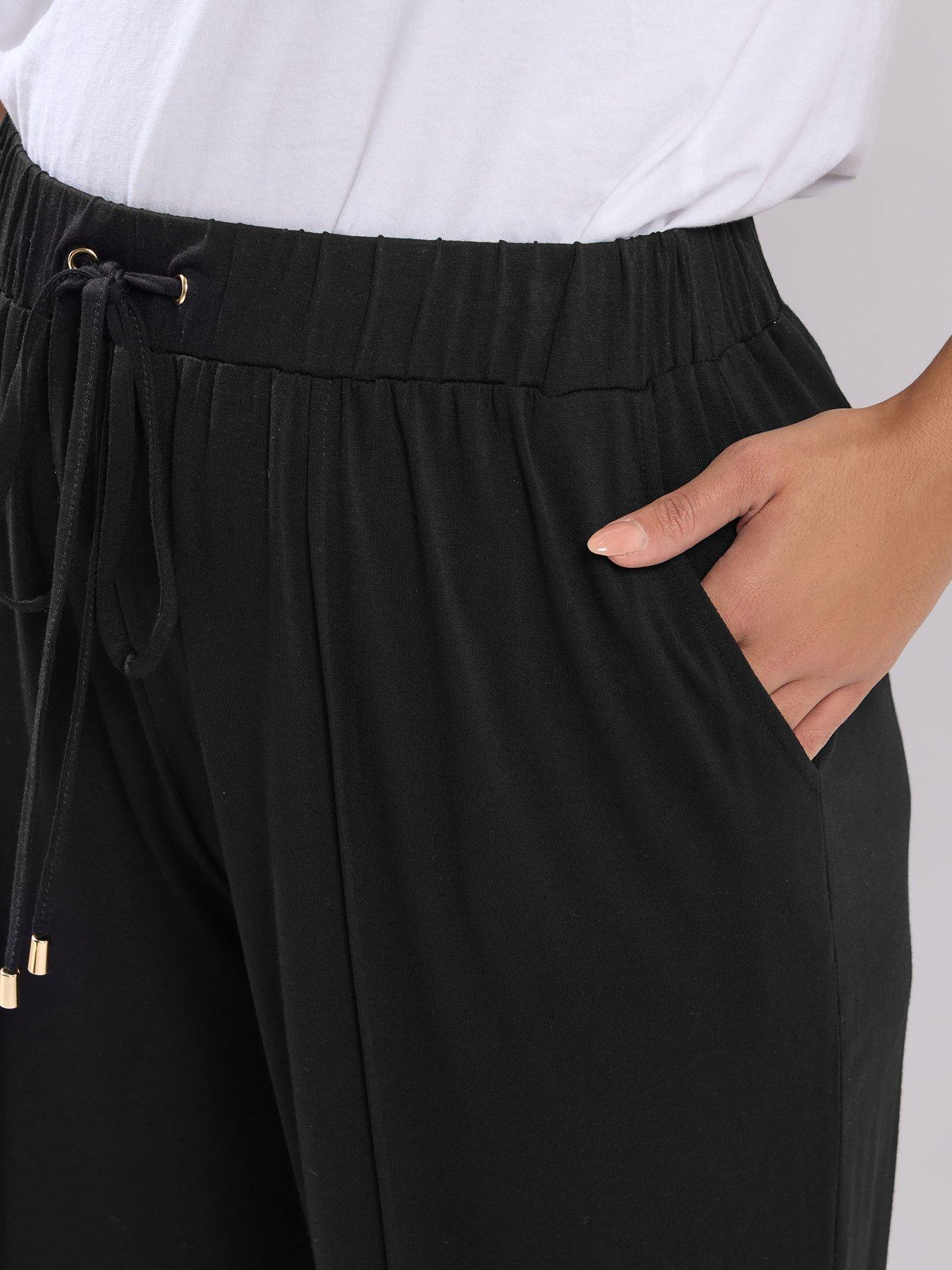 Image 4 of 5 of Yours Curve New Style Harem Joggers - Black