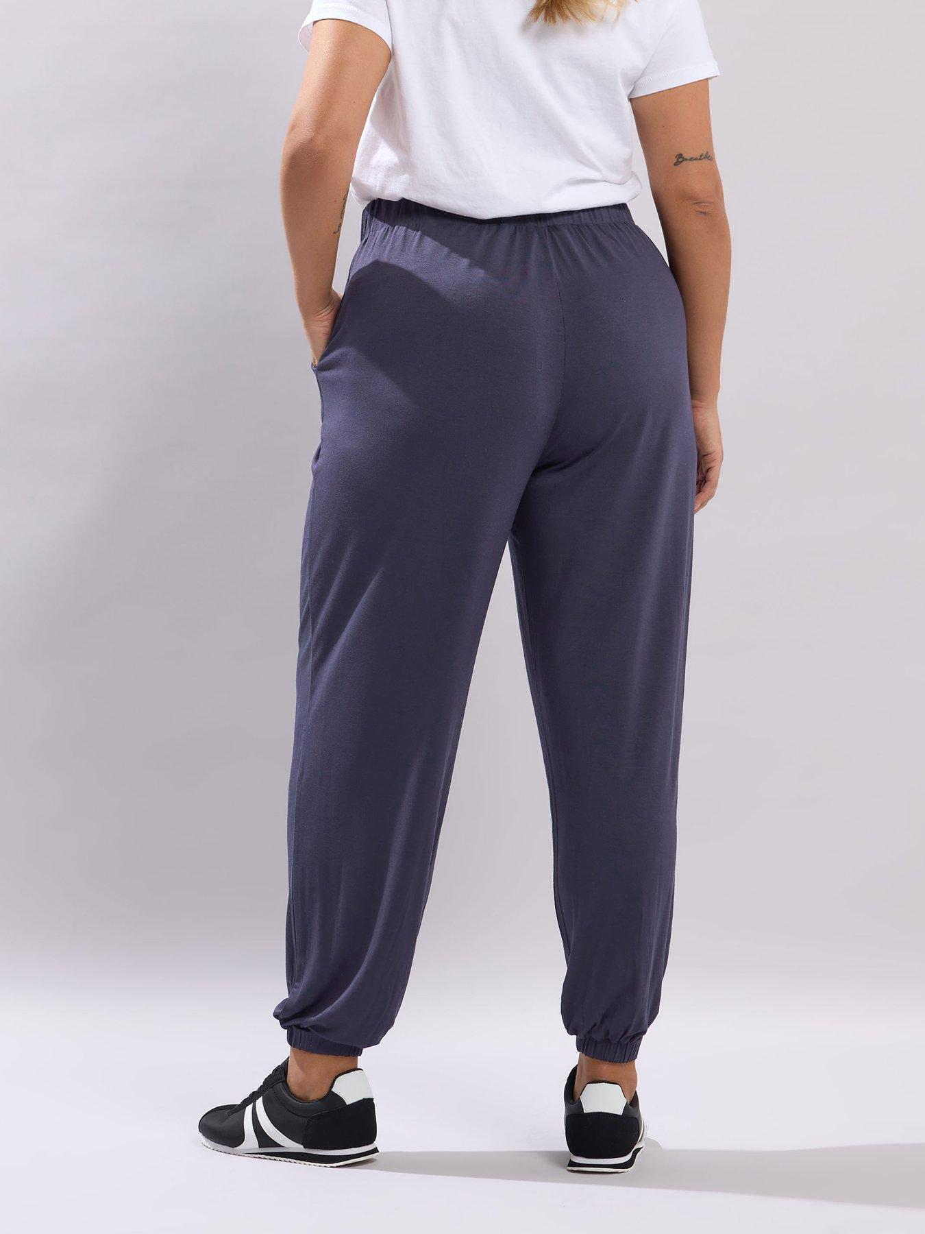 Image 2 of 5 of Yours Curve New Style Harem Joggers - Blue