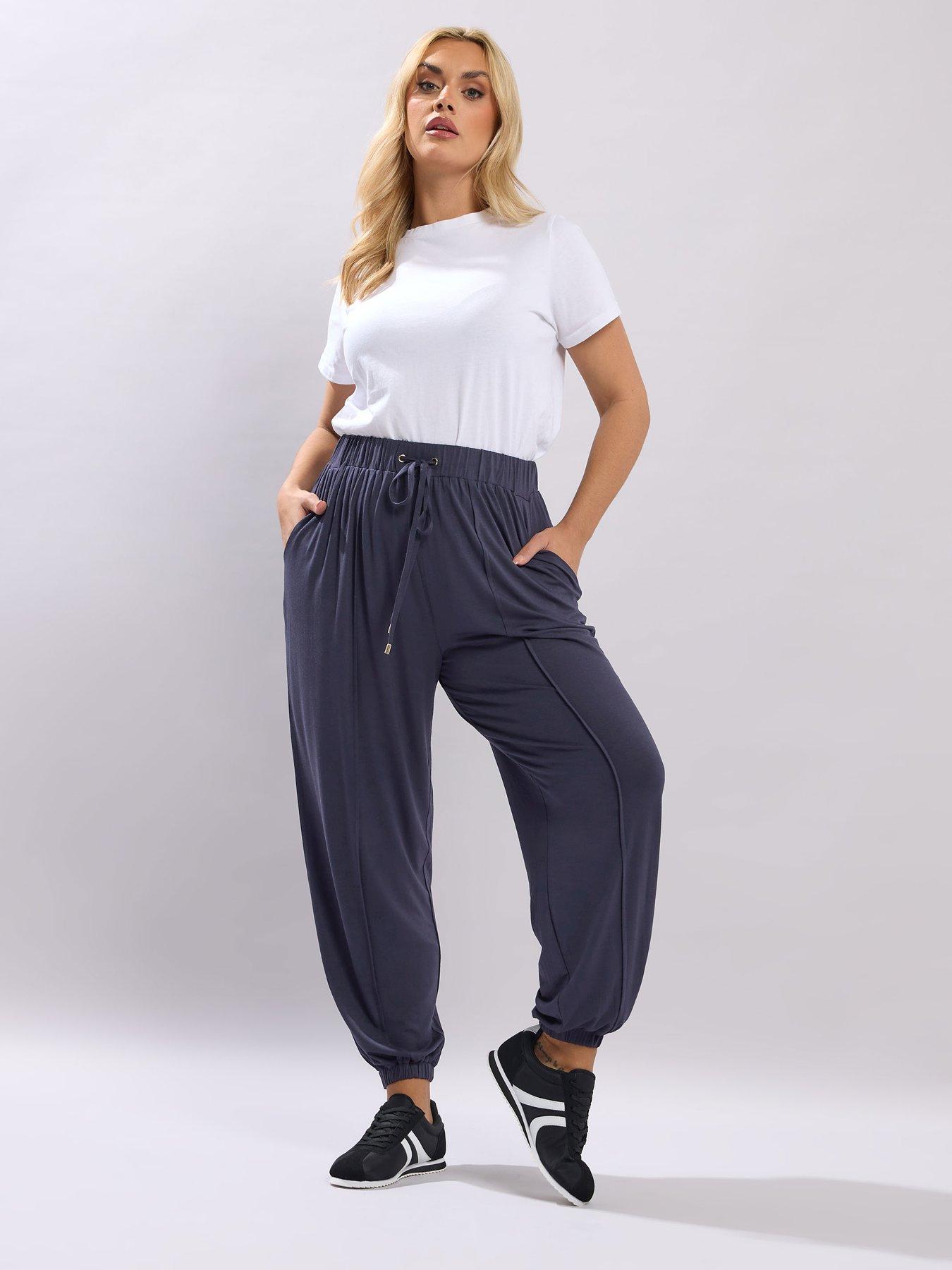 Image 3 of 5 of Yours Curve New Style Harem Joggers - Blue