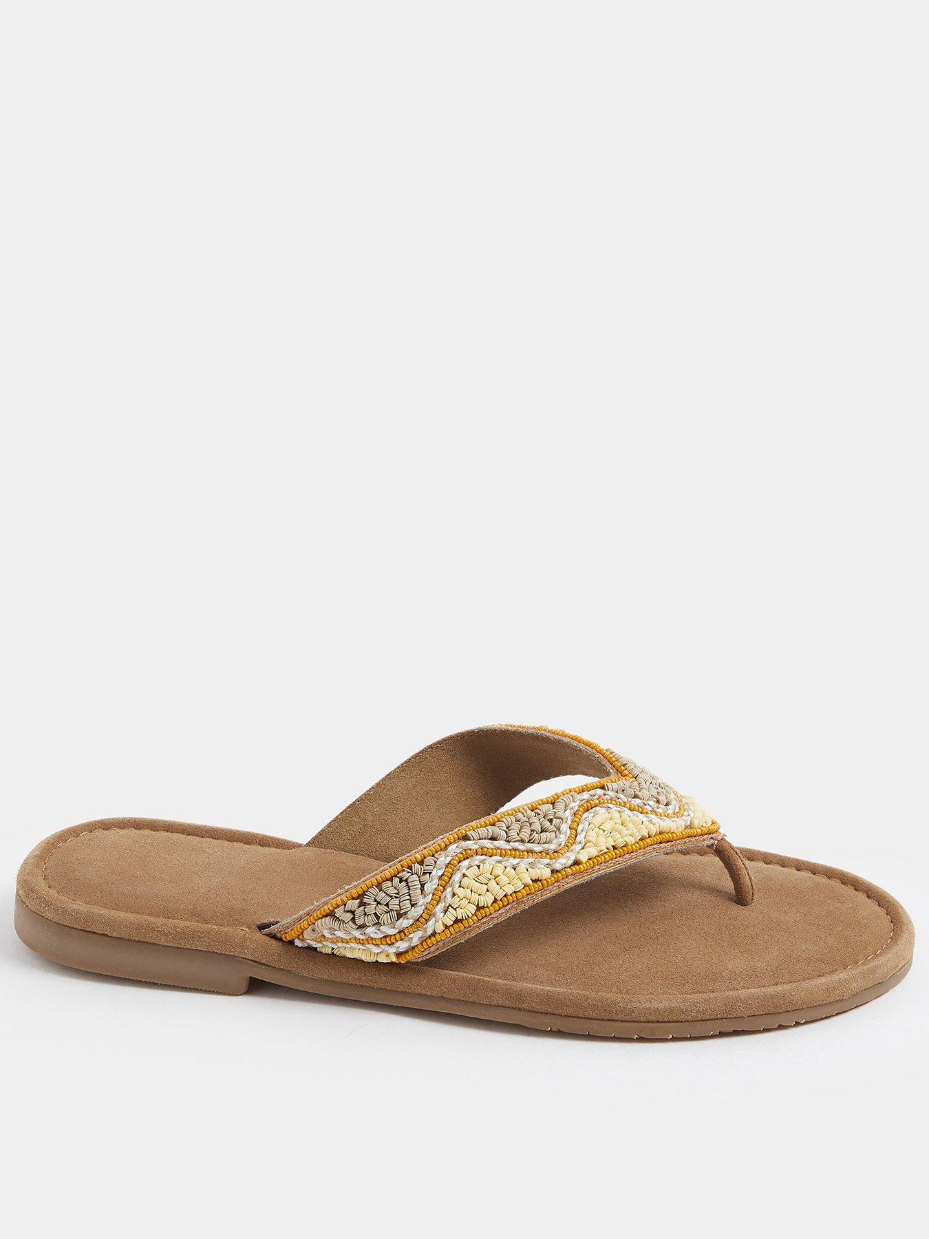 Image 1 of 4 of Yours Extra Wide Fit Beaded Toe Sandal