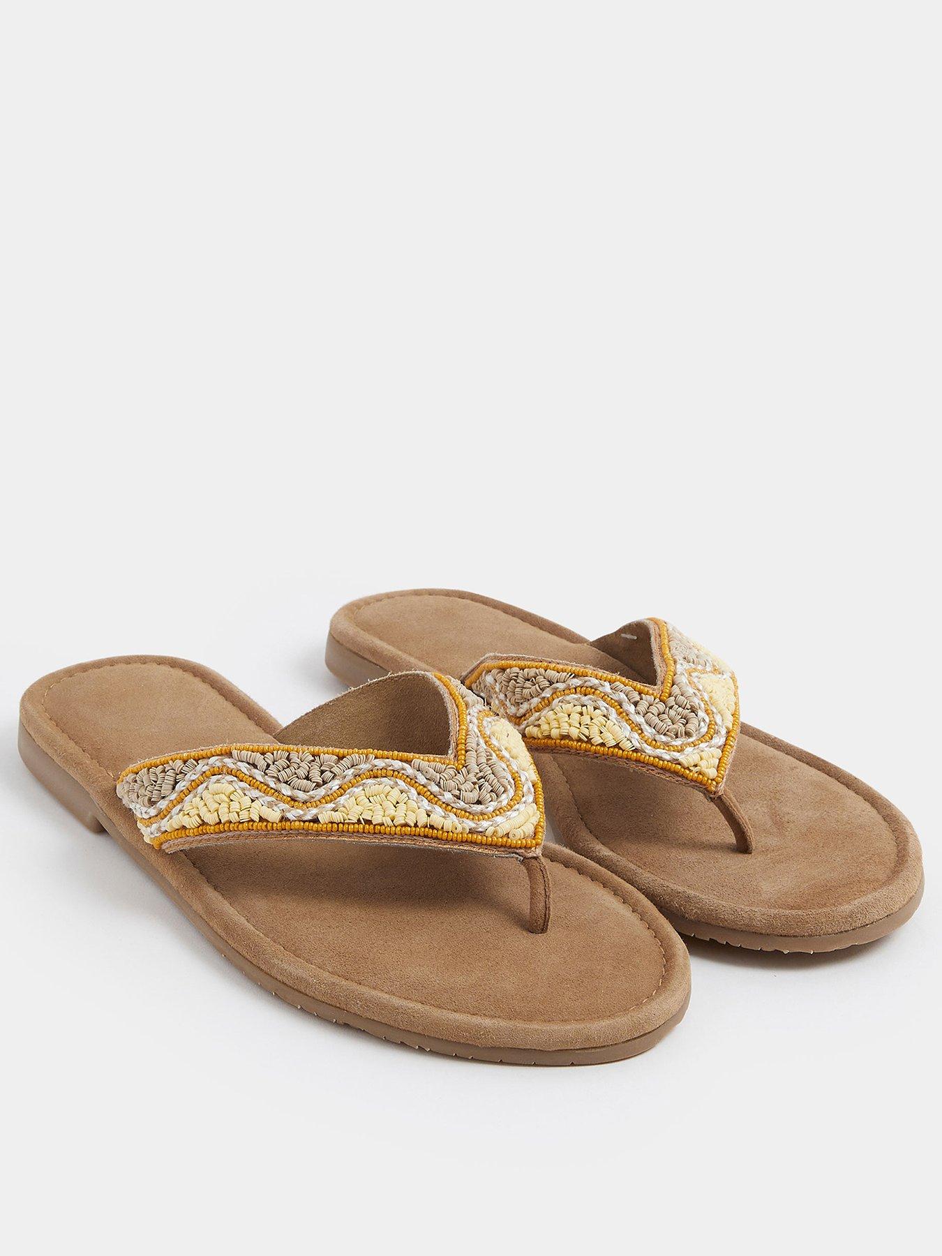 Image 2 of 4 of Yours Extra Wide Fit Beaded Toe Sandal
