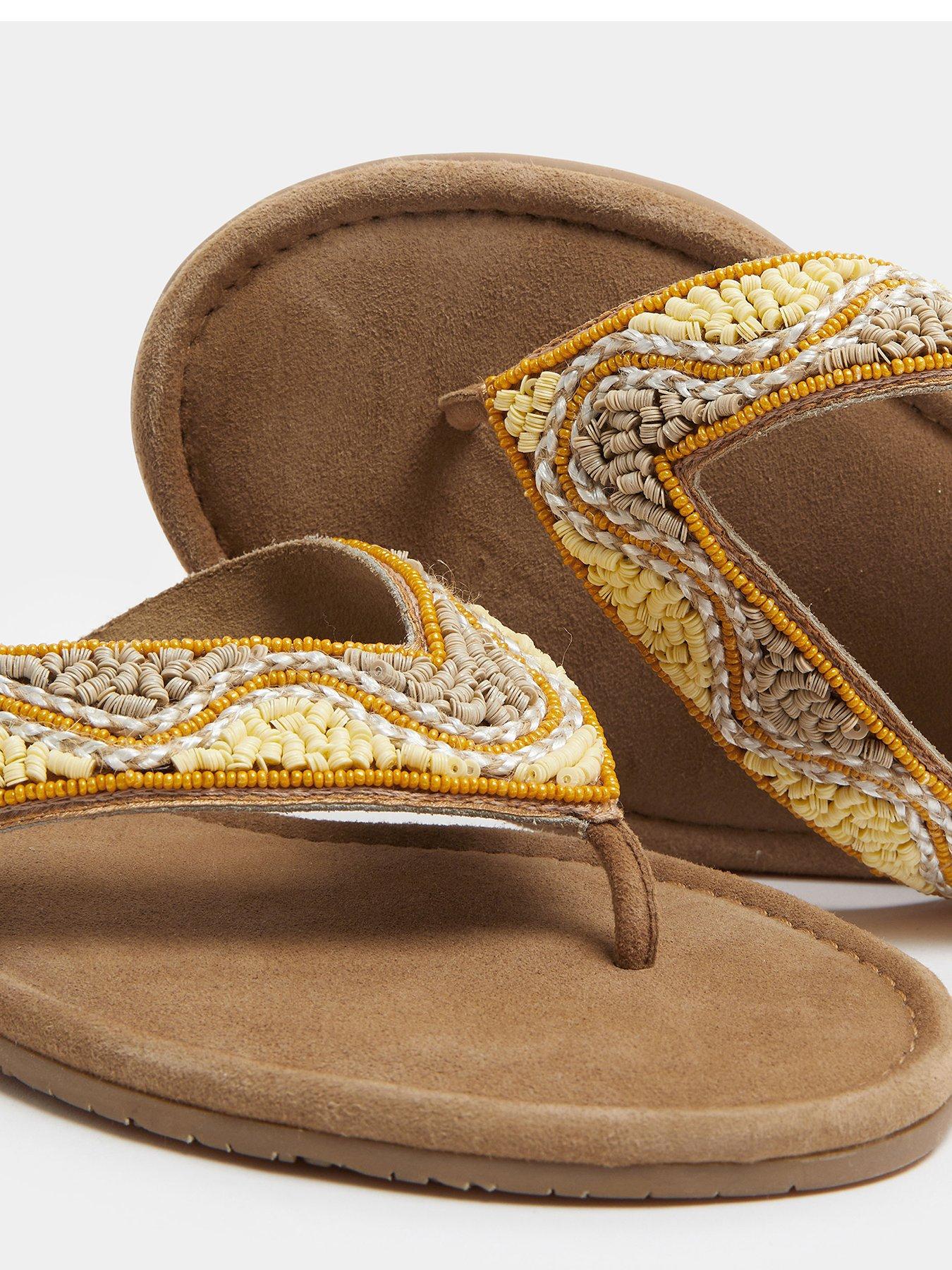 Image 4 of 4 of Yours Extra Wide Fit Beaded Toe Sandal