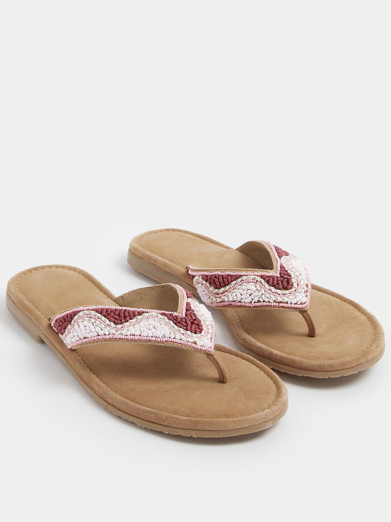 Image 2 of 4 of Yours Extra Wide Fit Beaded Toe Sandal