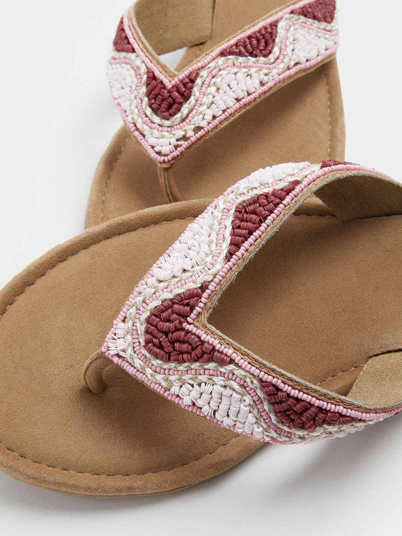 Image 4 of 4 of Yours Extra Wide Fit Beaded Toe Sandal