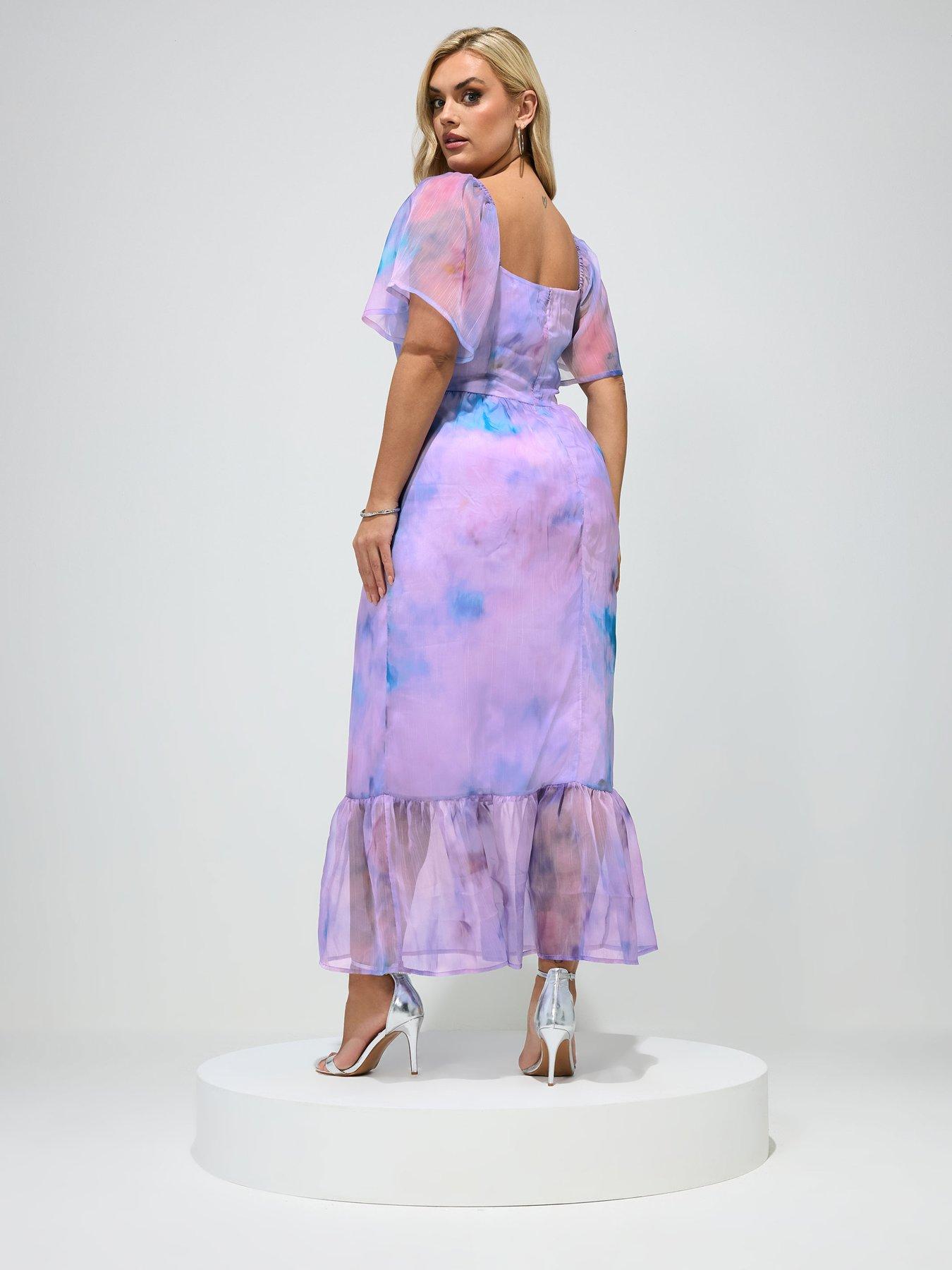 Image 2 of 5 of Yours Curve Abstract Organza Dress