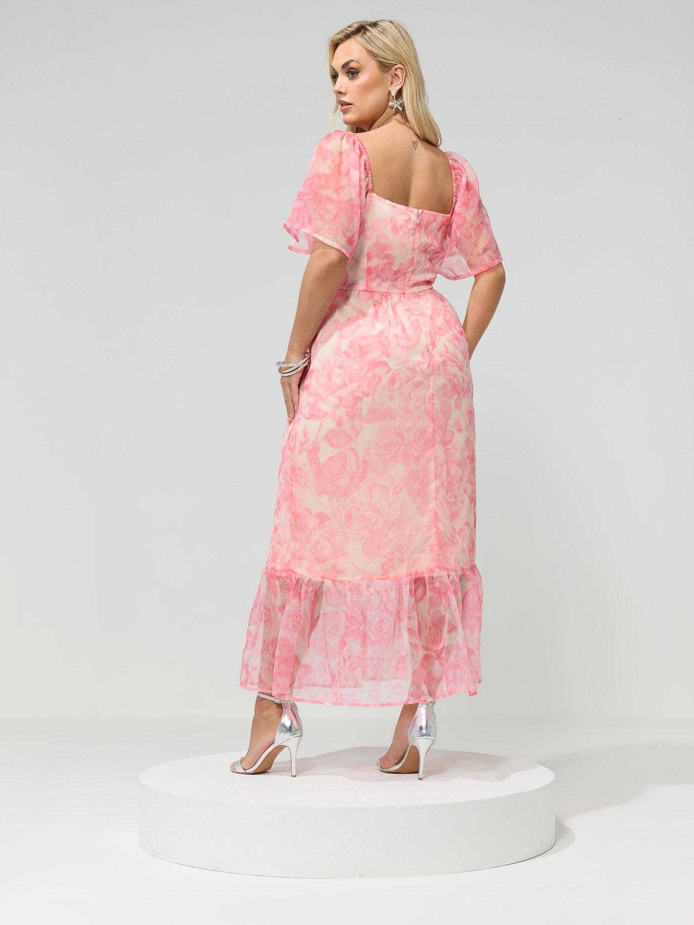 Image 2 of 5 of Yours Curve Abstract Organza Dress