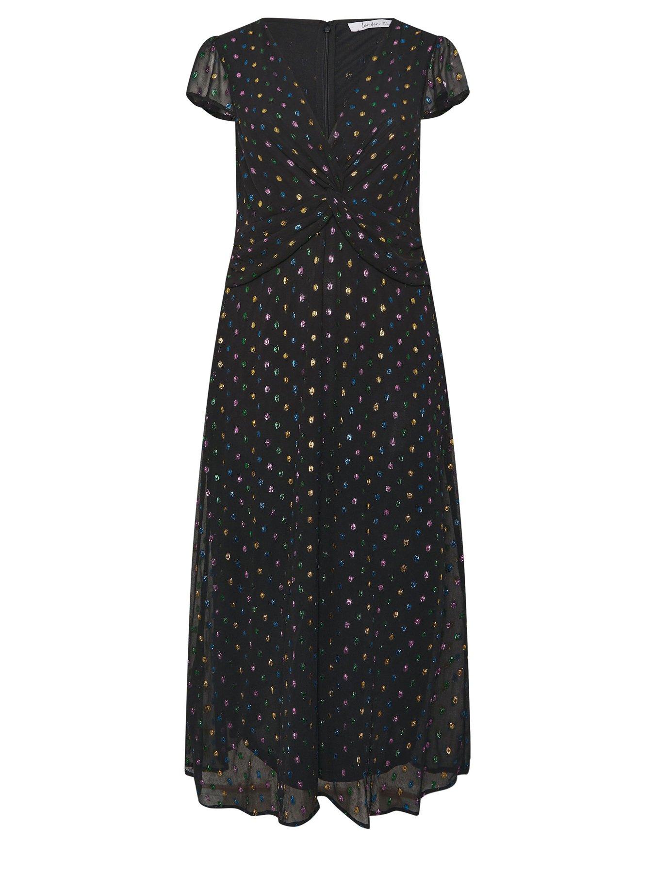 Image 5 of 5 of Yours Curve Twist Front Metallic Dress