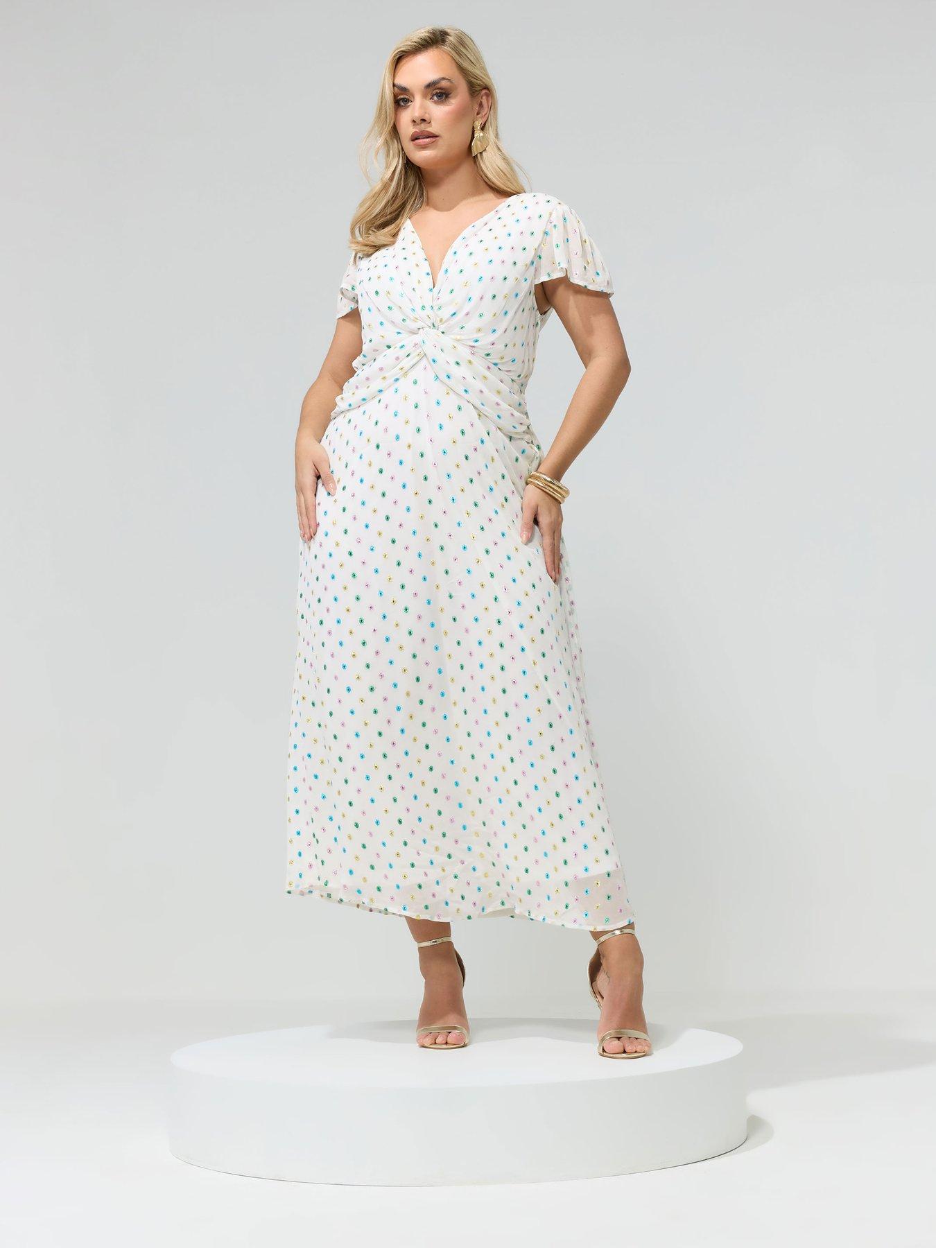 Image 1 of 4 of Yours Curve Twist Front Metallic Dress