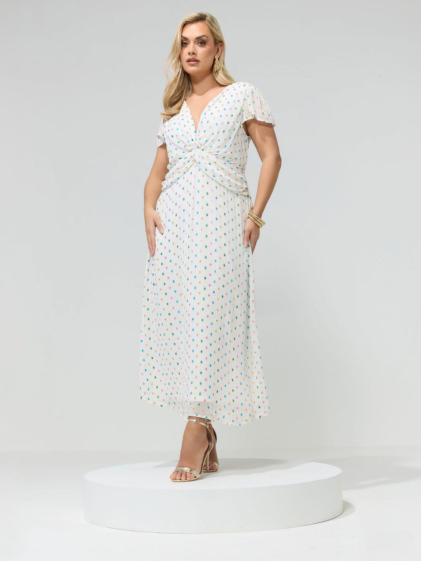 Image 3 of 4 of Yours Curve Twist Front Metallic Dress