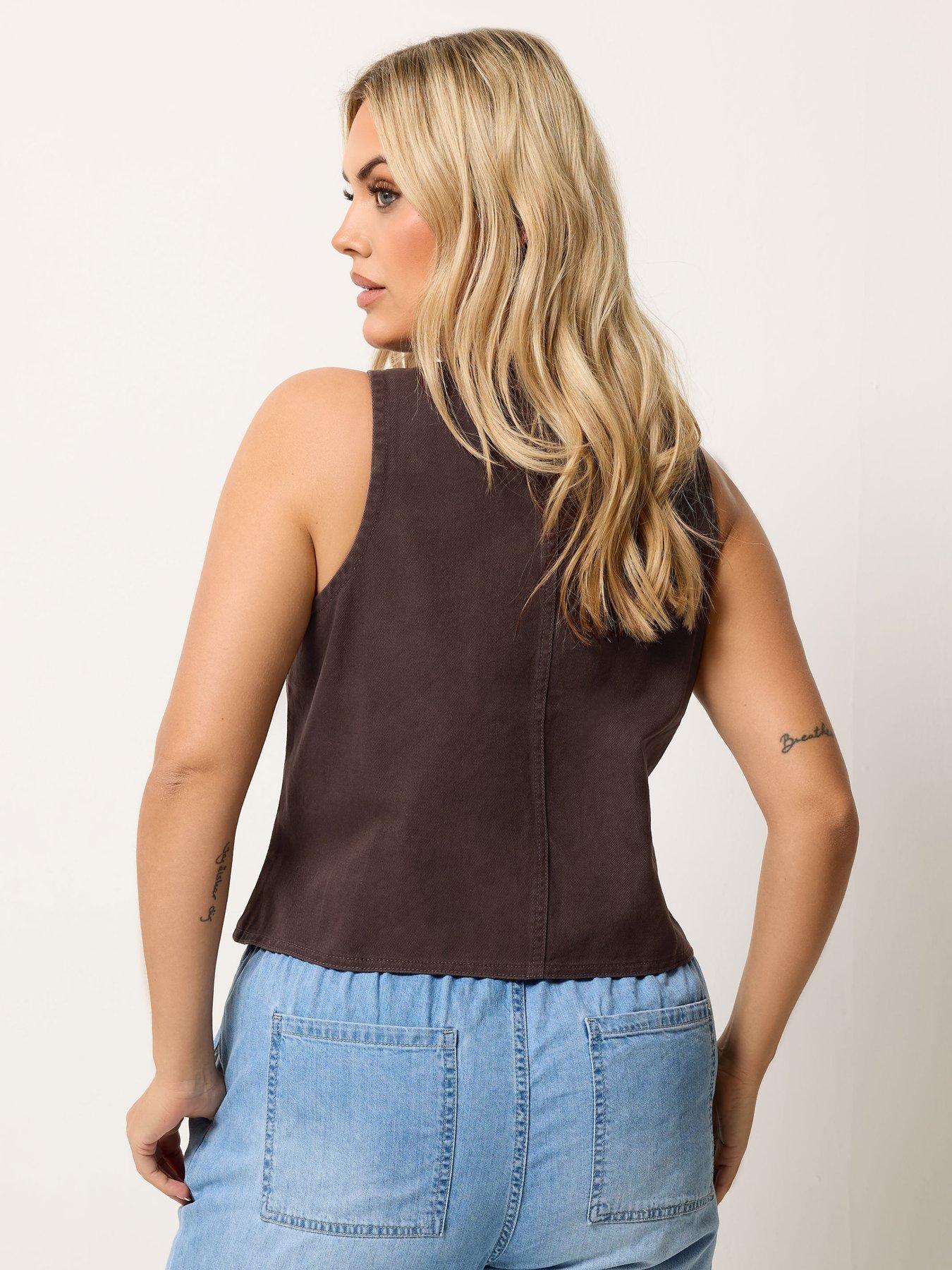 Image 2 of 5 of Yours Curve Denim Waistcoat