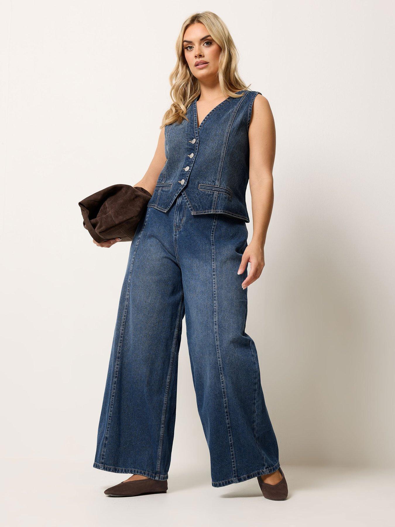 Image 3 of 5 of Yours Curve Denim Waistcoat