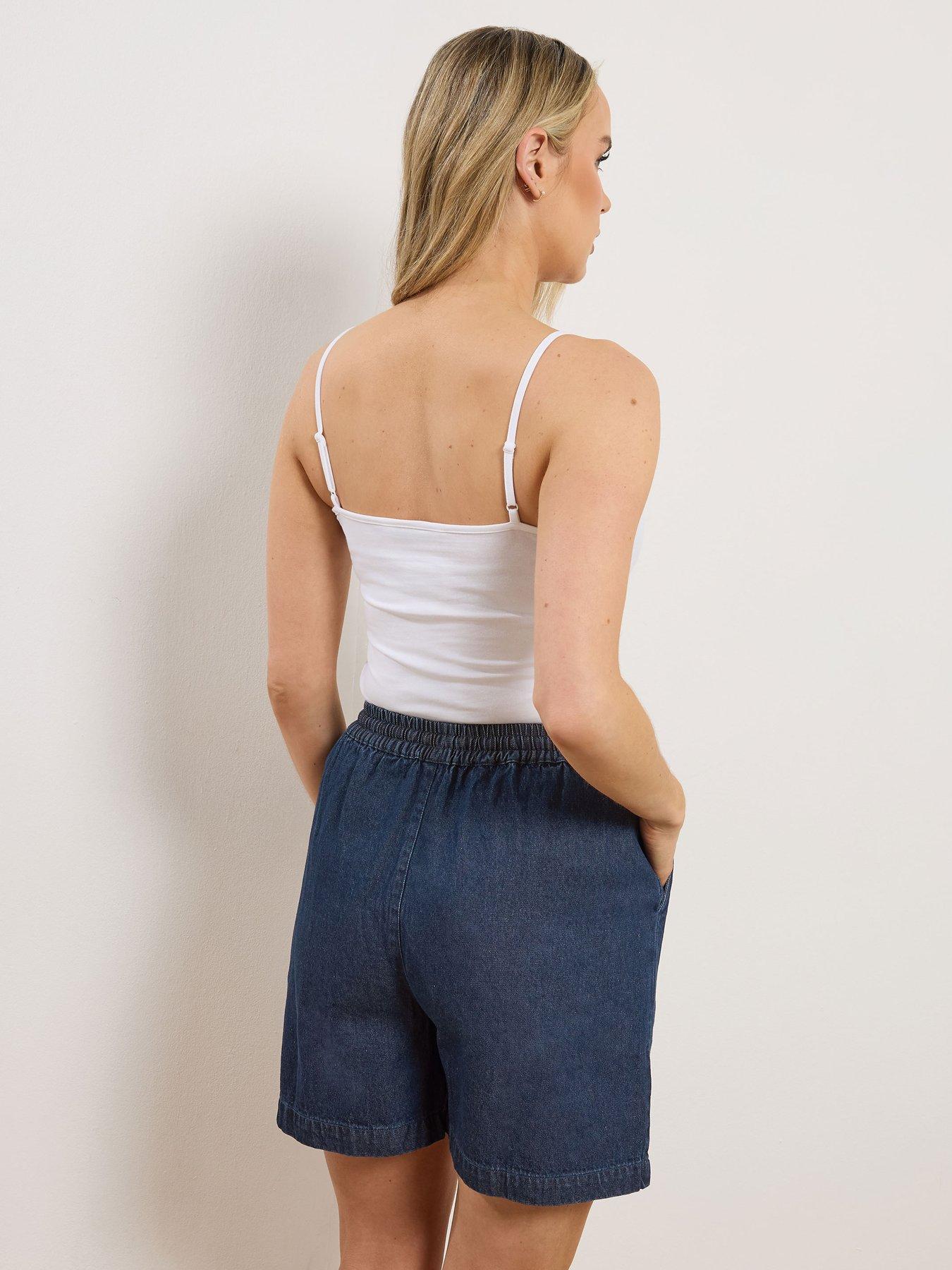 Image 2 of 5 of Long Tall Sally Denim Pull On Shorts - Blue