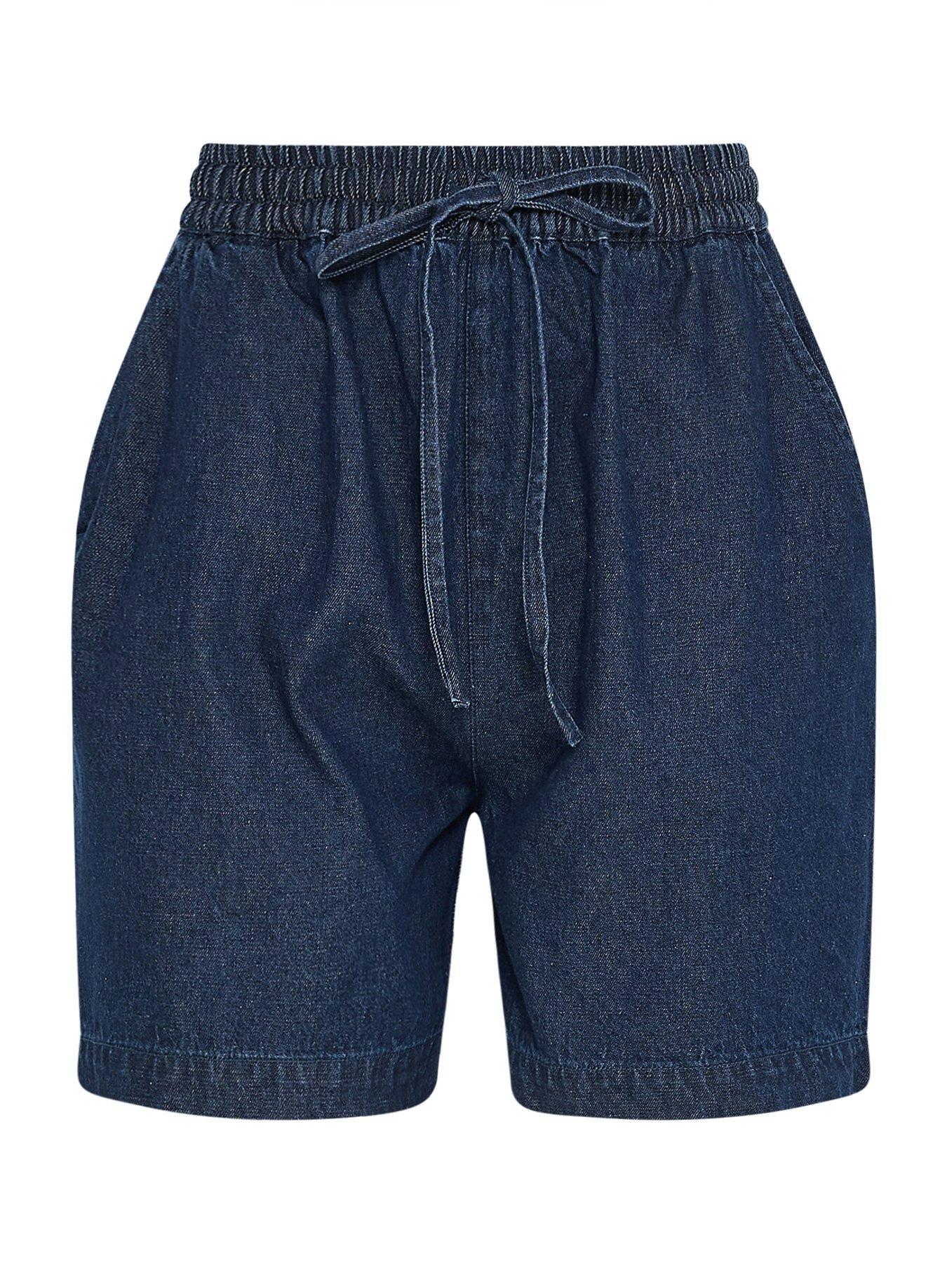 Image 5 of 5 of Long Tall Sally Denim Pull On Shorts - Blue
