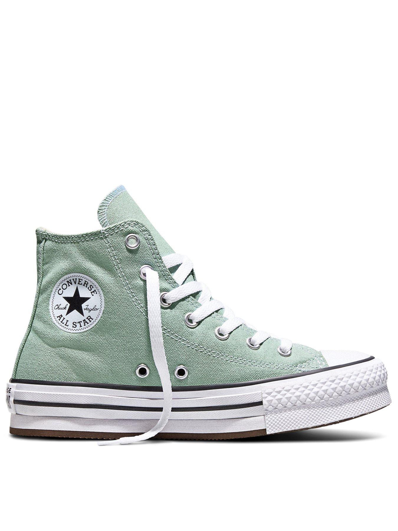 Converse Kids Chuck Taylor All Star Eva Lift High Top, Green, Size 5.5 Older