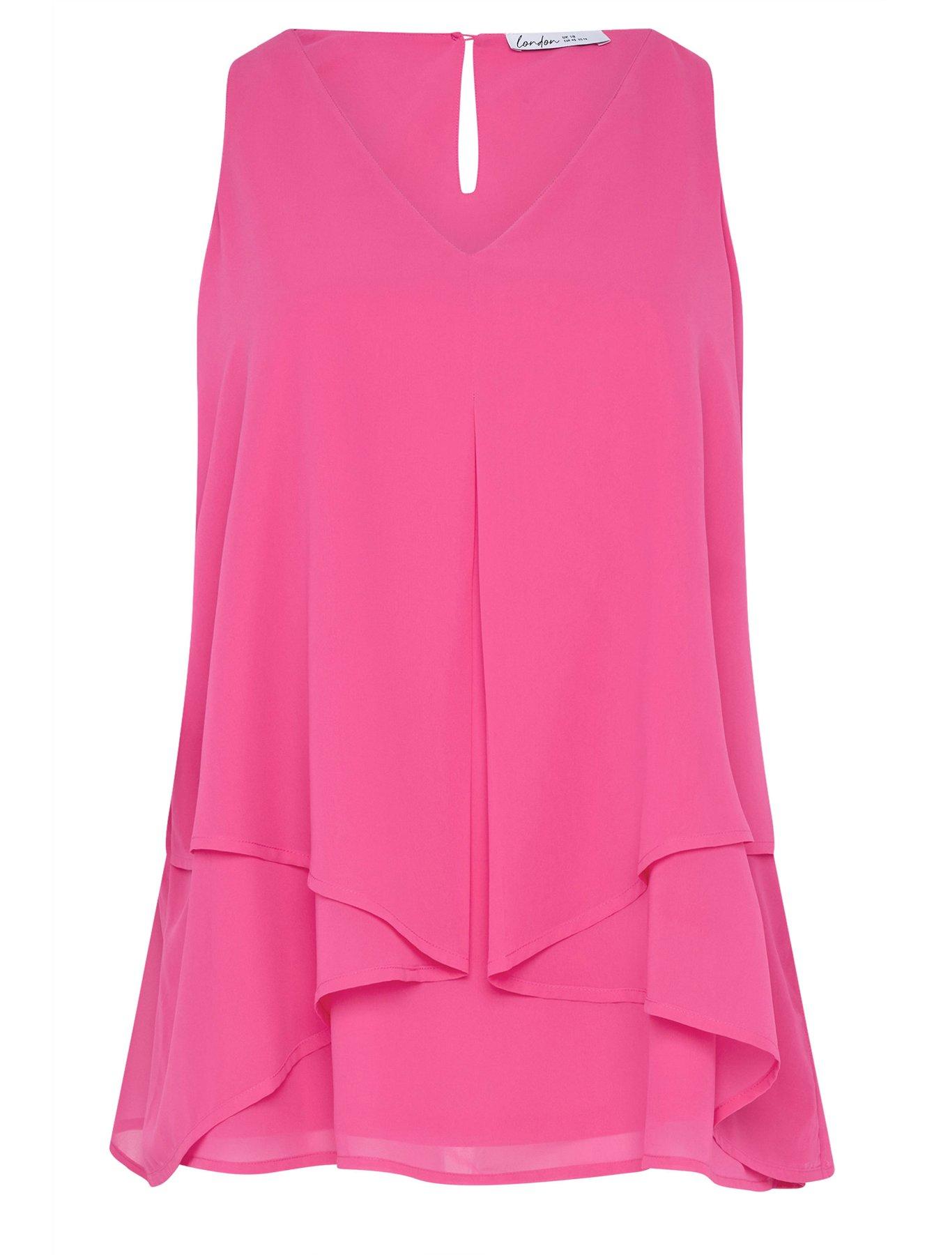 Yours Curve Layered Top - Pink | Very