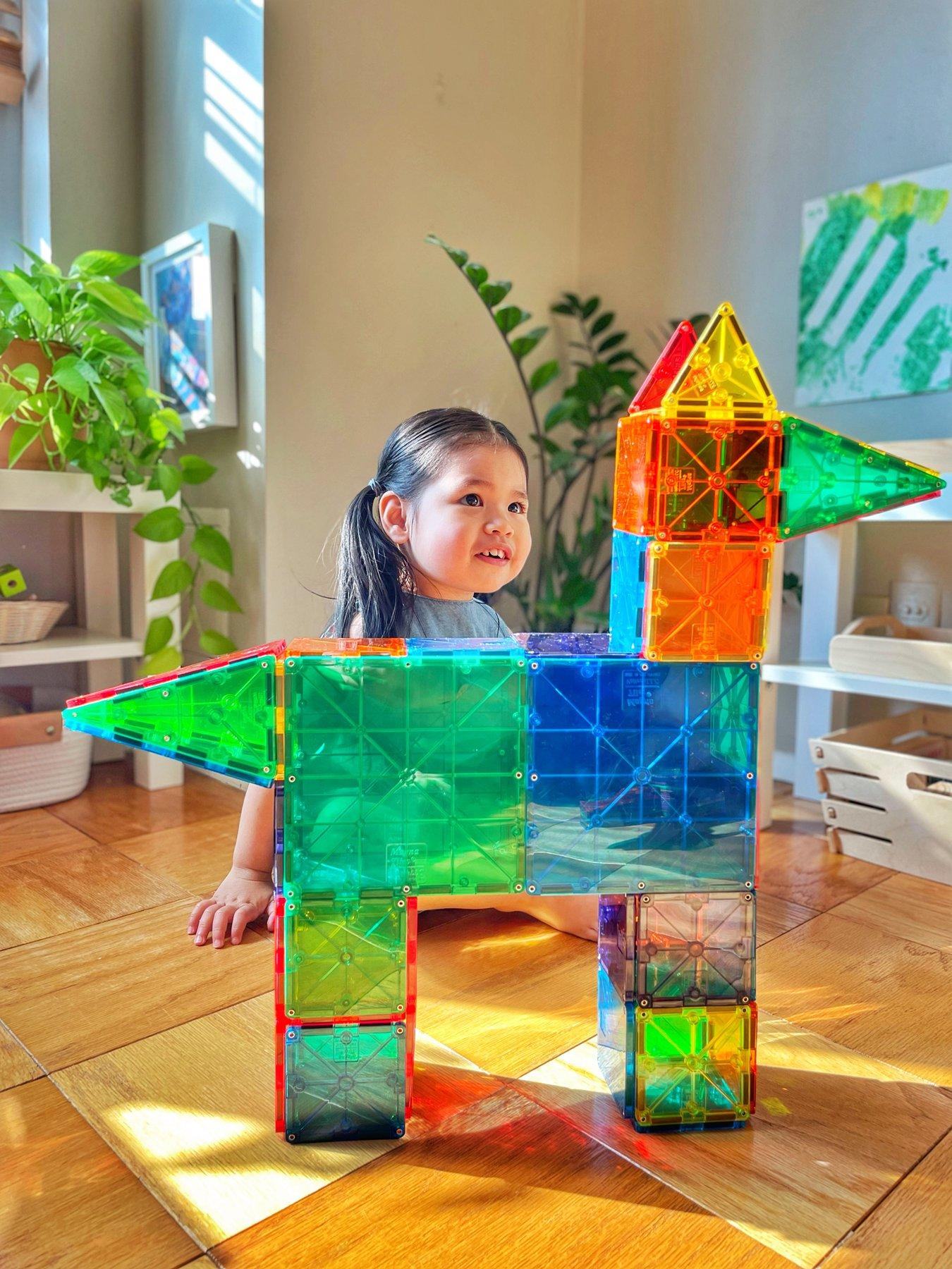 Image 4 of 8 of Magna-Tiles Clear Colors 100 Piece Set