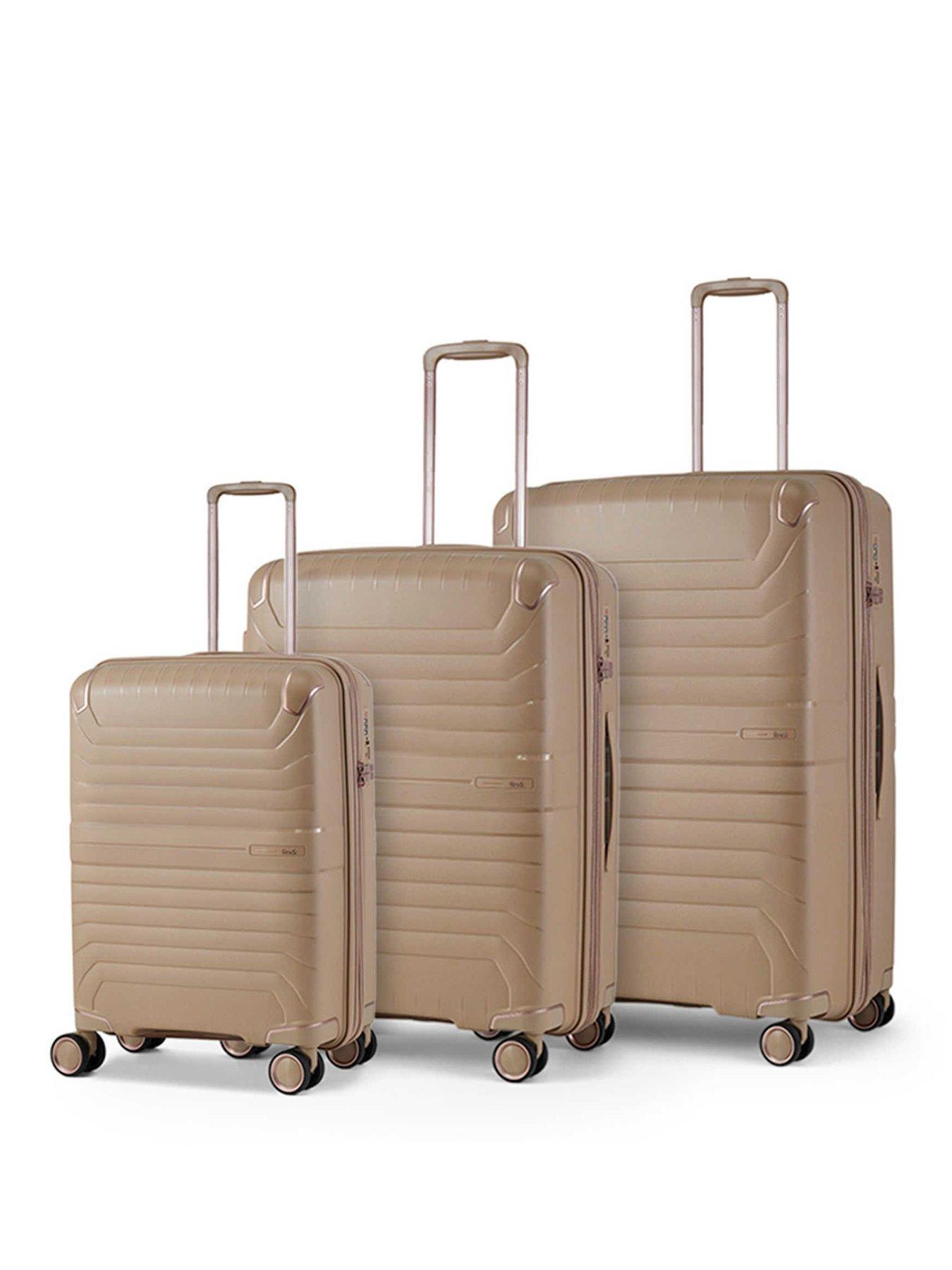 Rock Luggage Astrid Beige 3pc Suitcase Set