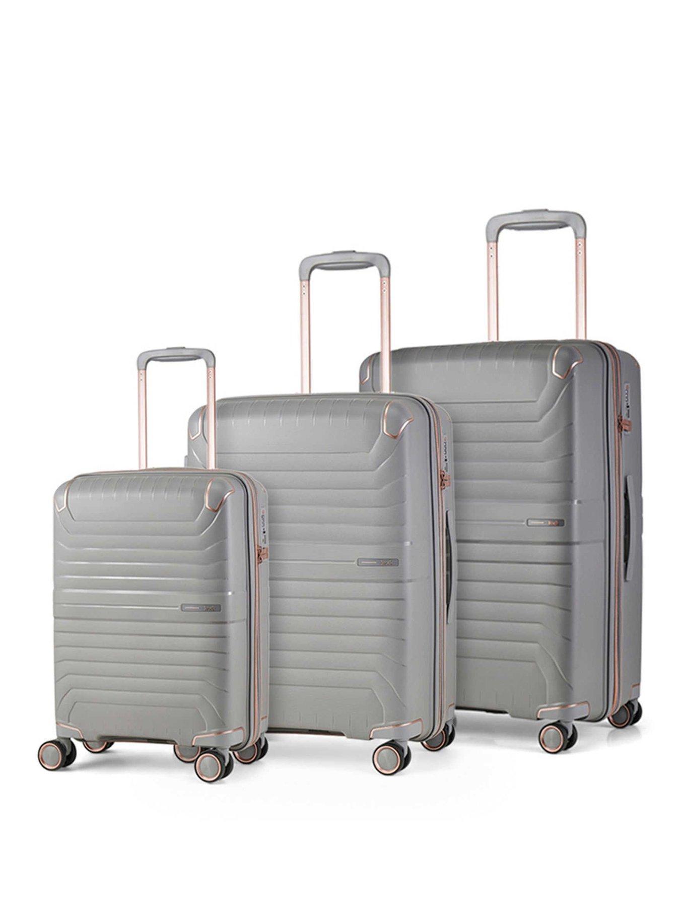 Rock Luggage Astrid Grey 3pc Suitcase Set