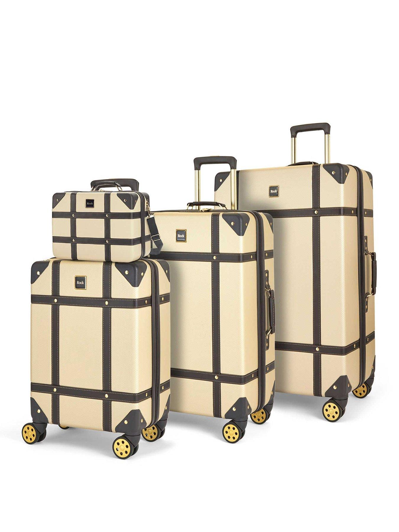Rock Luggage Vintage Gold 4pc Suitcase Set