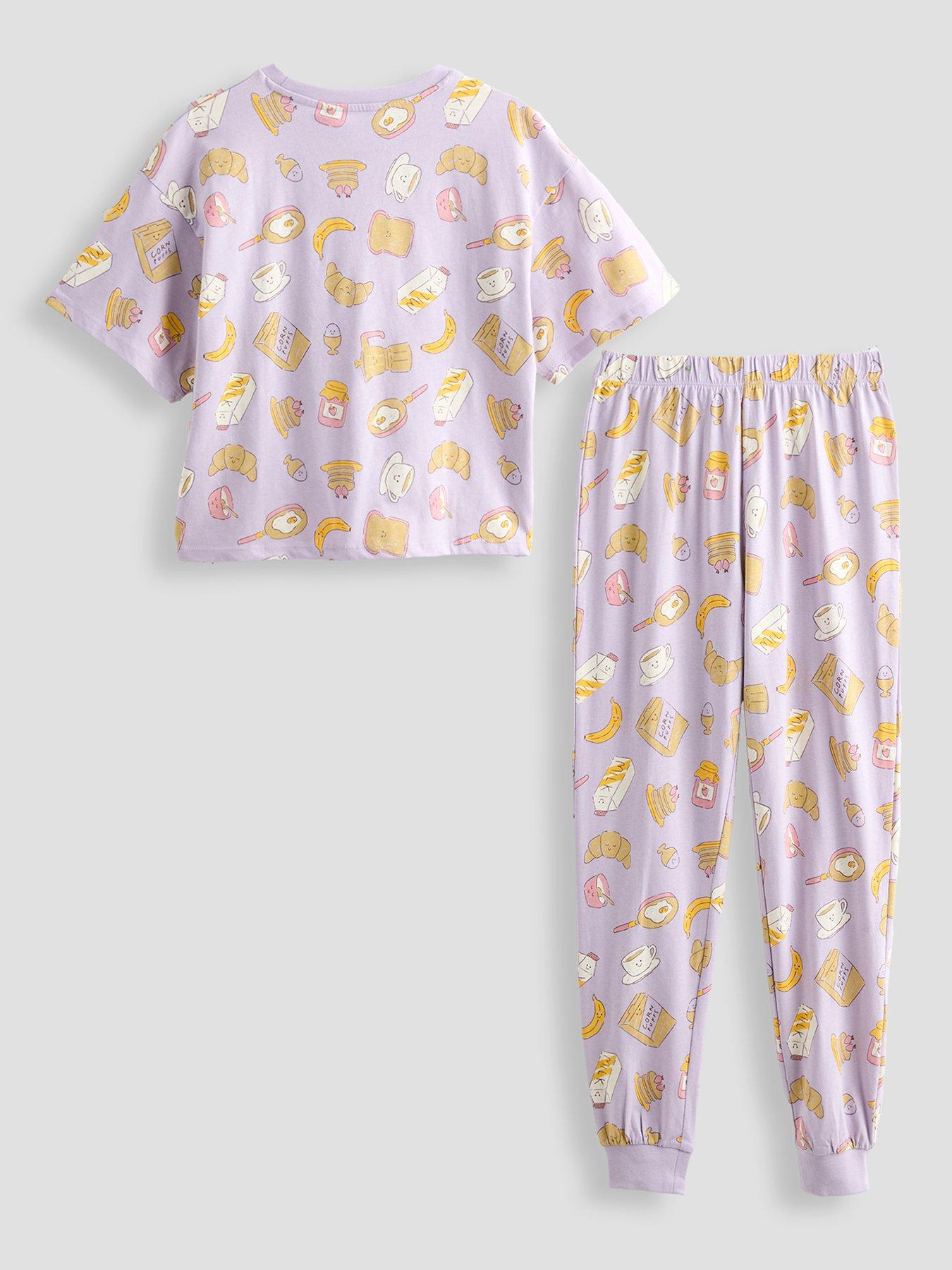 Image 2 of 4 of The Very Collection Girls Breakfast Print Pyjama Set - Multi