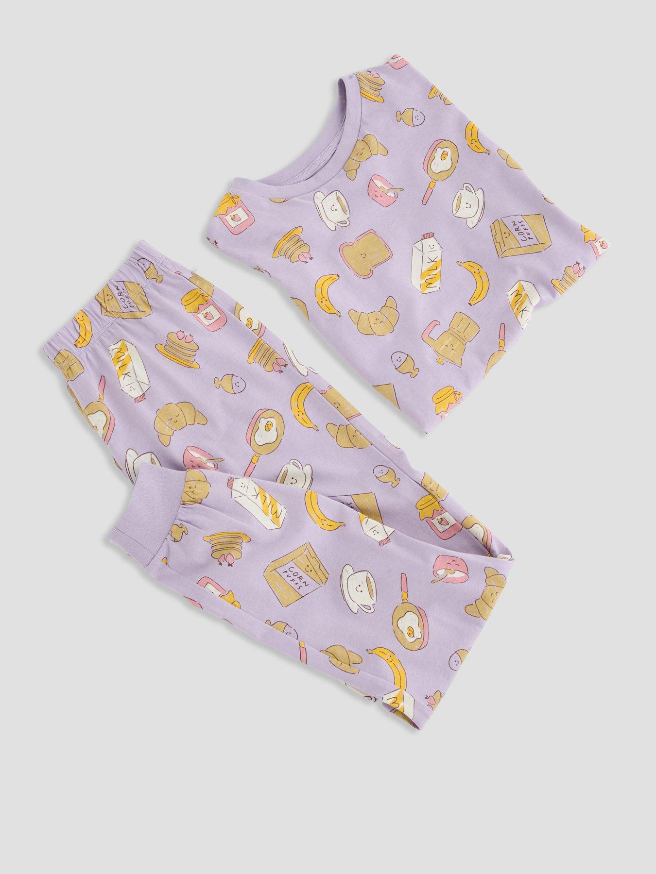 Image 4 of 4 of The Very Collection Girls Breakfast Print Pyjama Set - Multi