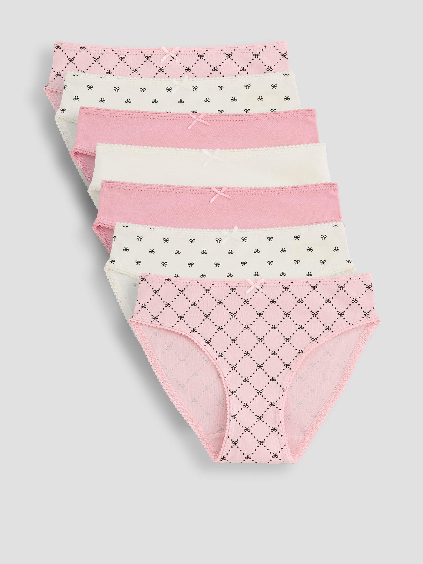 Image 1 of 5 of The Very Collection Older Girls 7Pk Mono Hearts Briefs (3 - 16 years) - Pink